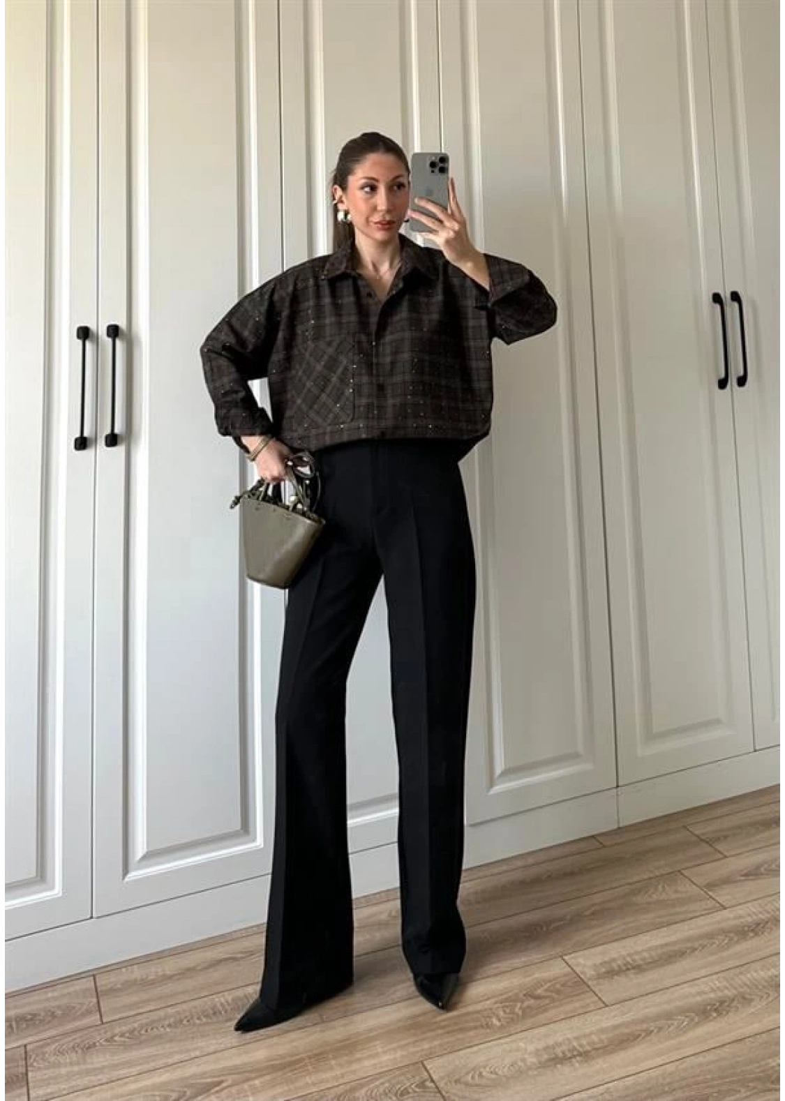 Yüksekbel Palazzo Siyah Kumaş Pantolon