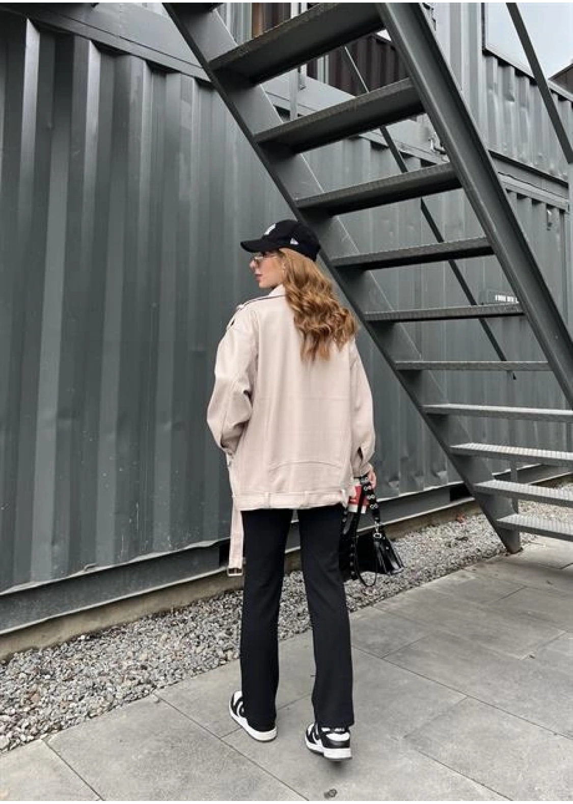 Zara Model Nude Deri Biker Ceket