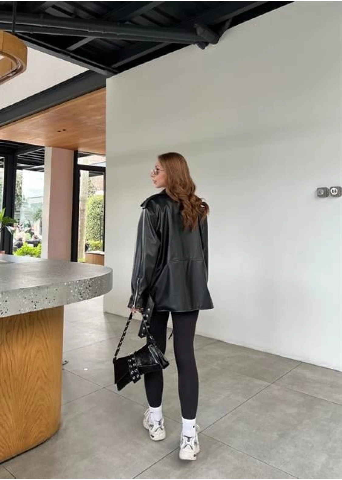 Zara Model Siyah Deri Biker Ceket