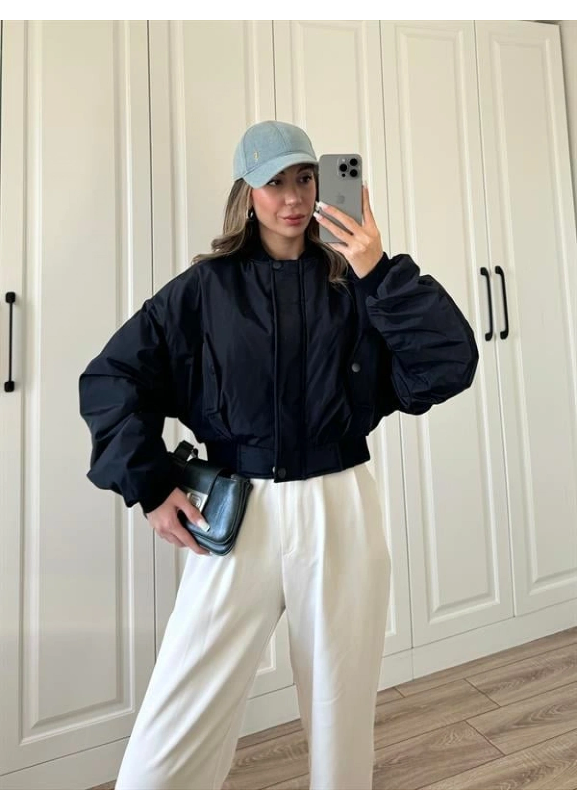 Zr Model. Astarlı Lacivert Bomber Ceket