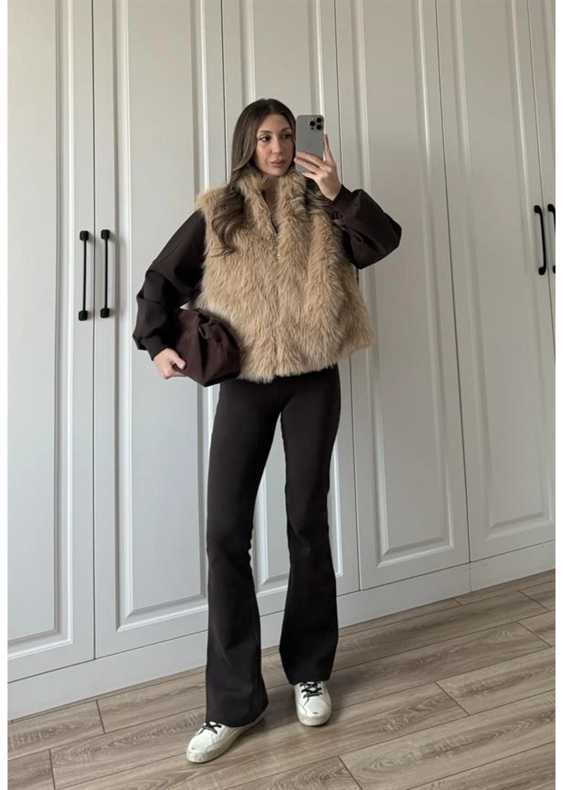 Zr Model İspanyol Paça Kahve Eşofman Takımı