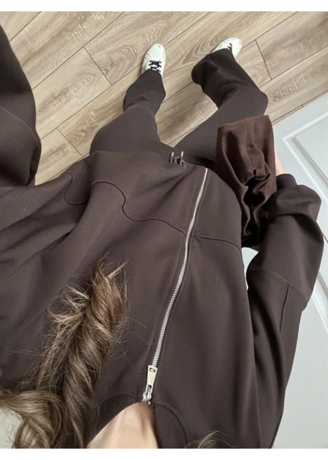 Zr Model İspanyol Paça Kahve Eşofman Takımı