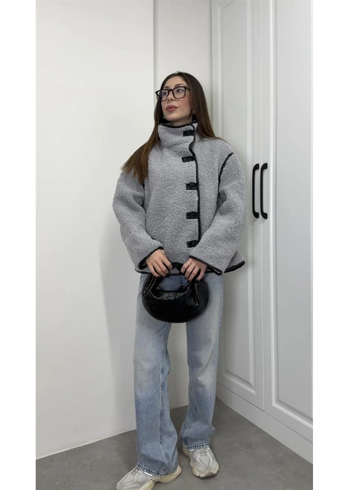 Zr Model Nova Gri Peluş Mont