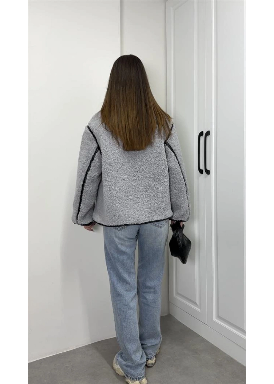 Zr Model Nova Gri Peluş Mont