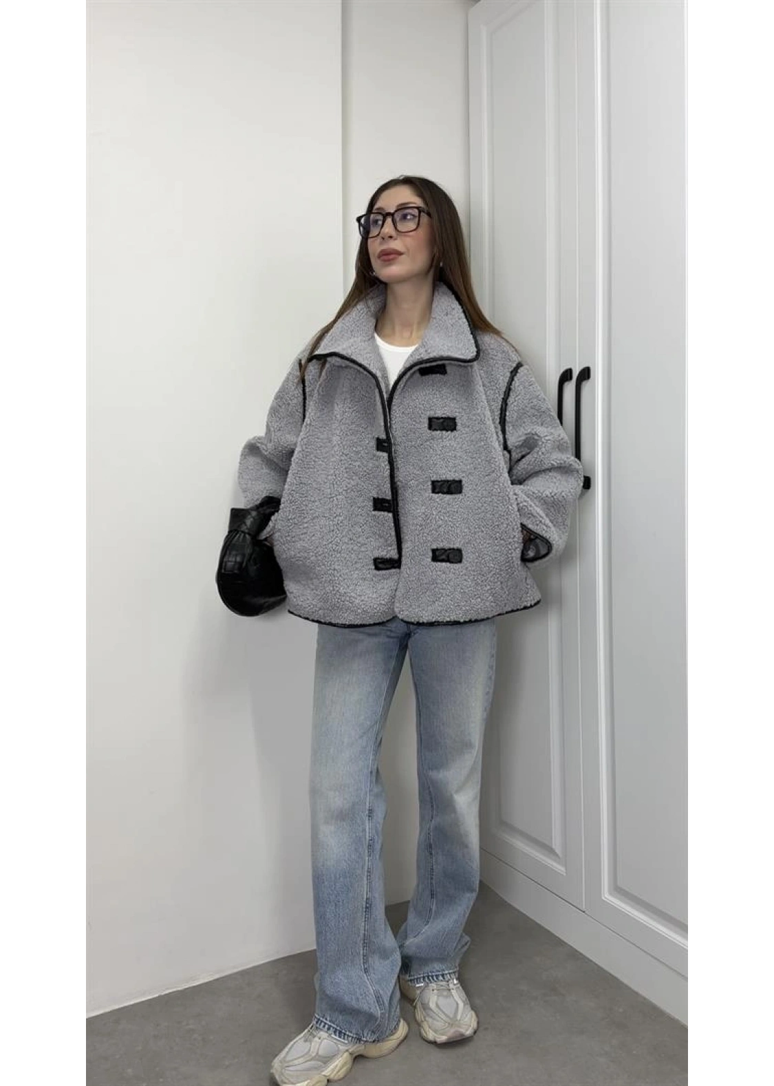 Zr Model Nova Gri Peluş Mont