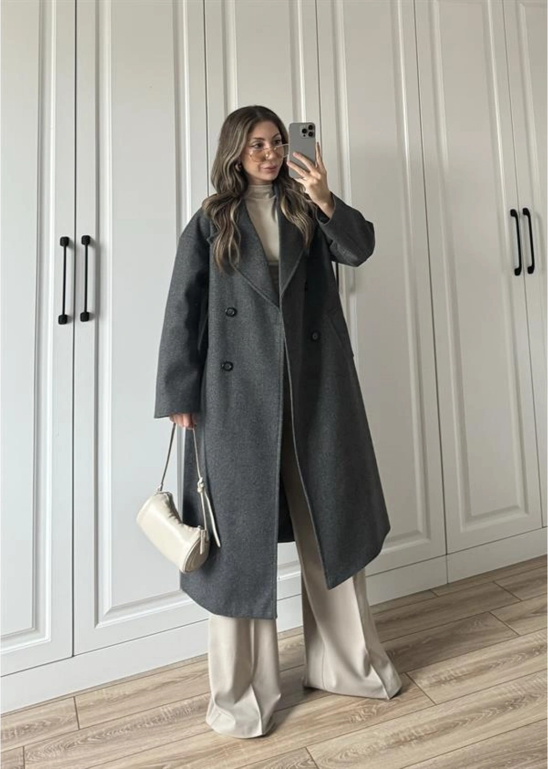 Zr Model Oversize Antrasit Kaşe Kaban