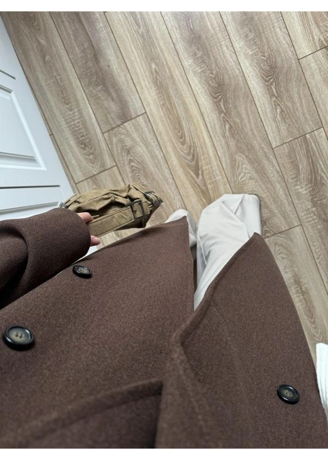 Zr Model Oversize Kahve Kaşe Kaban
