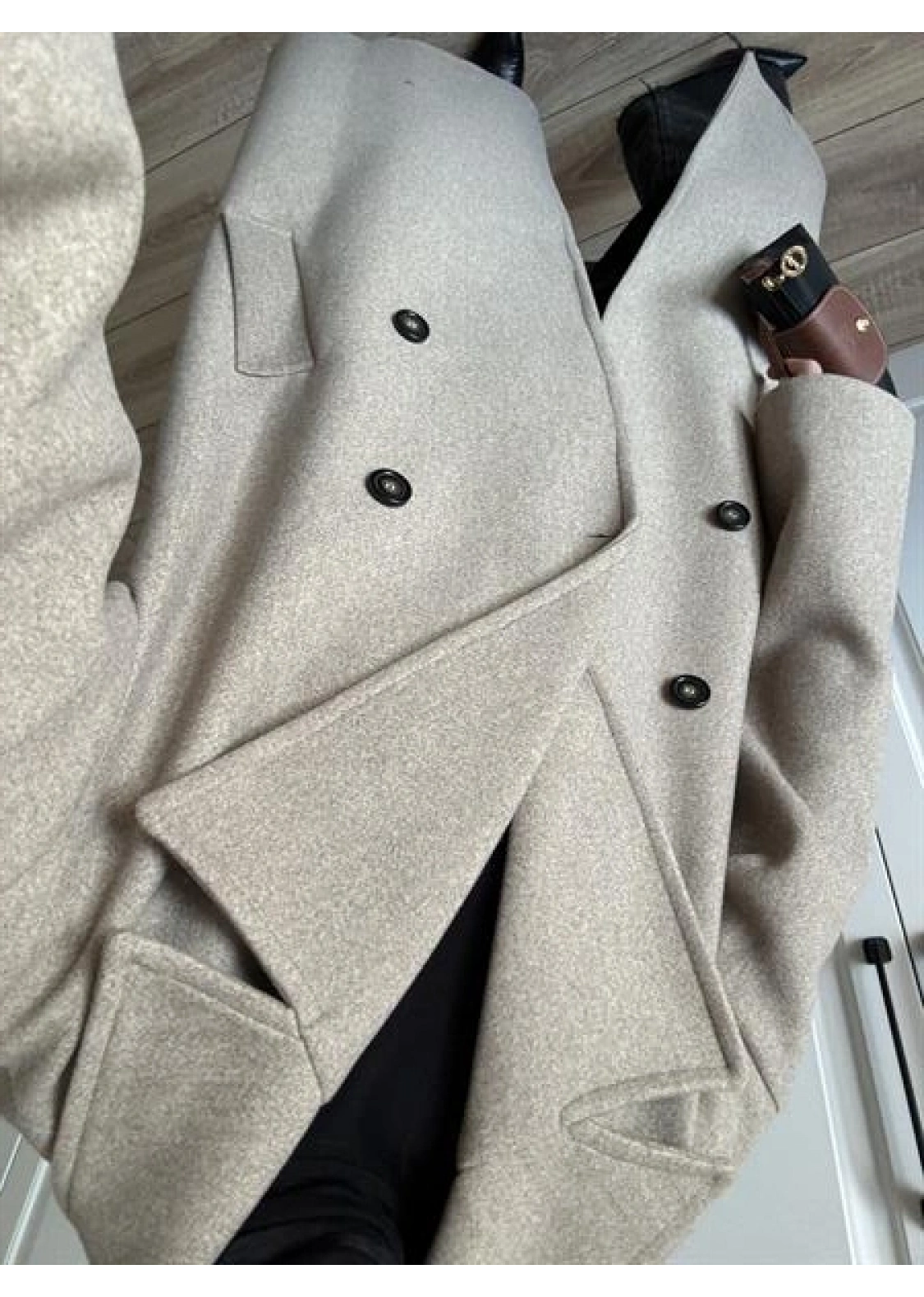 Zr Model Oversize Vizon Kaşe Kaban