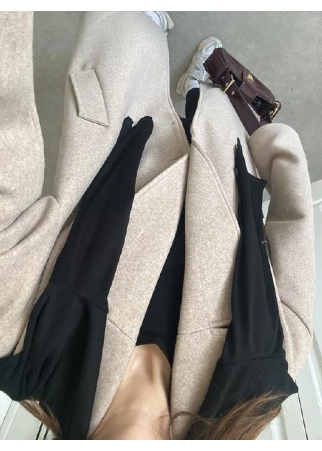 ZR Model Oversize Vizon Kaşe Kaban