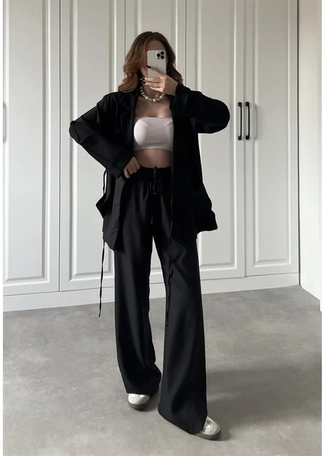 Zr Model Siyah Tensel Bağlamalı Takım