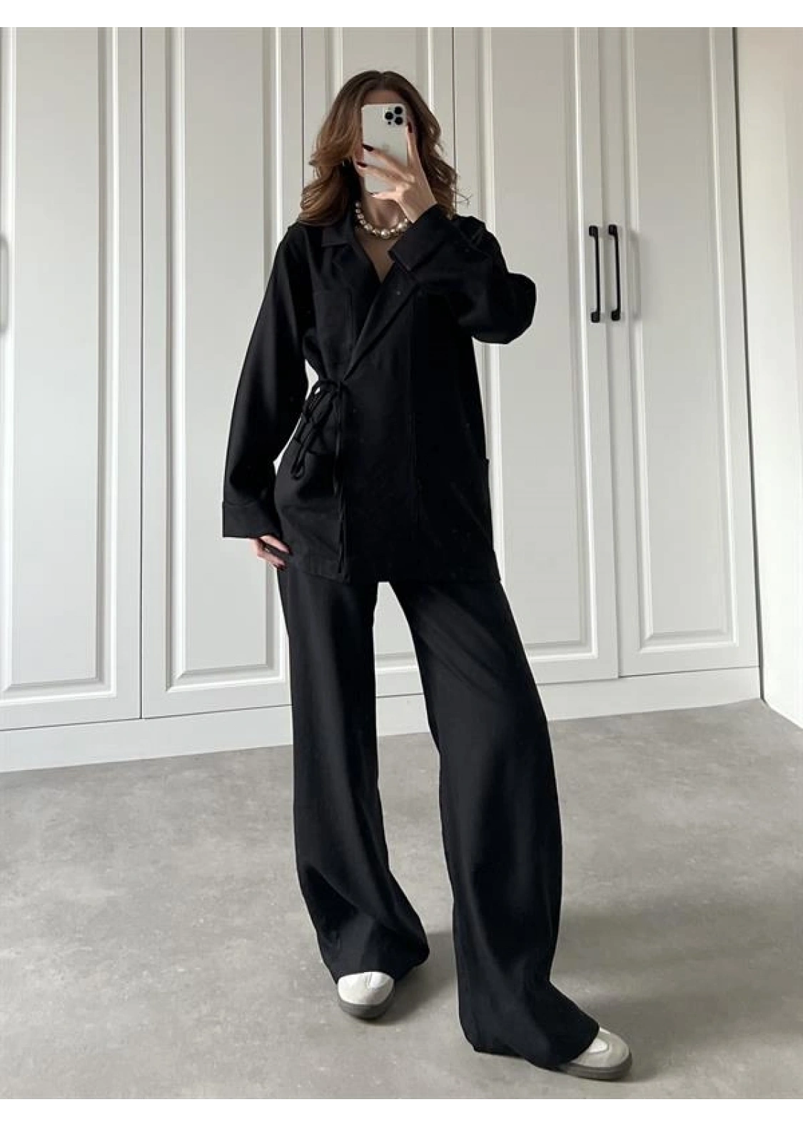 Zr Model Siyah Tensel Bağlamalı Takım