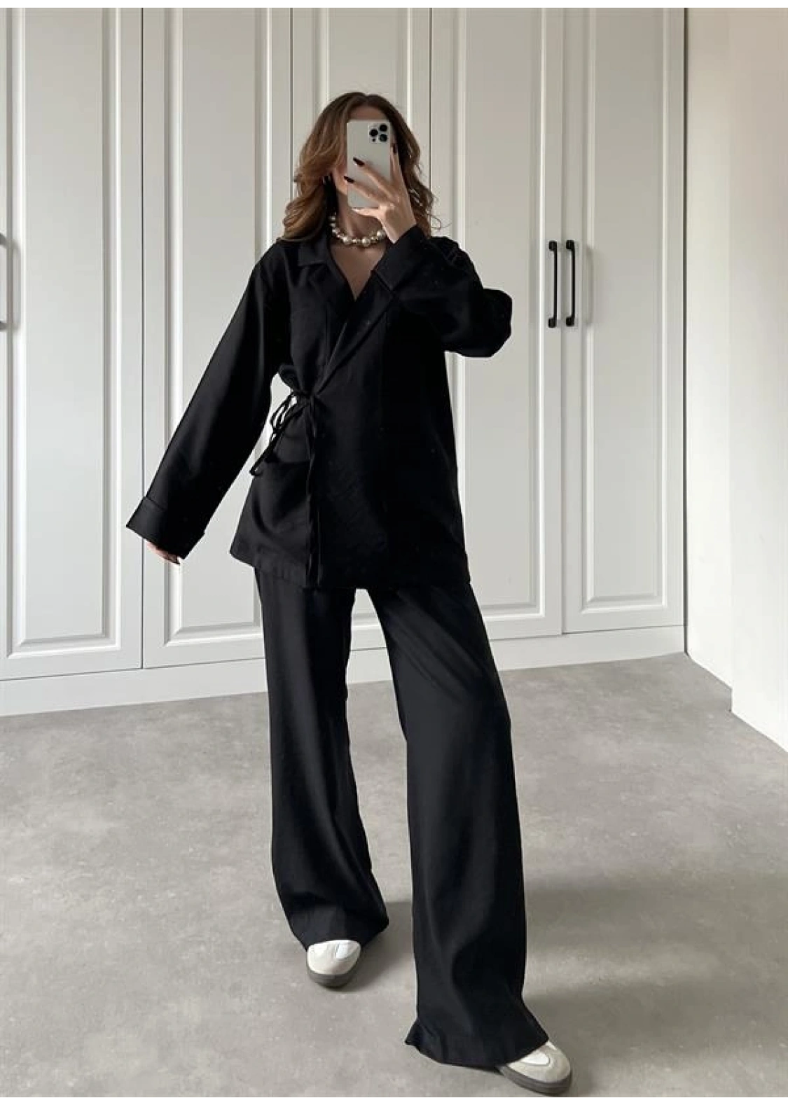 Zr Model Siyah Tensel Bağlamalı Takım