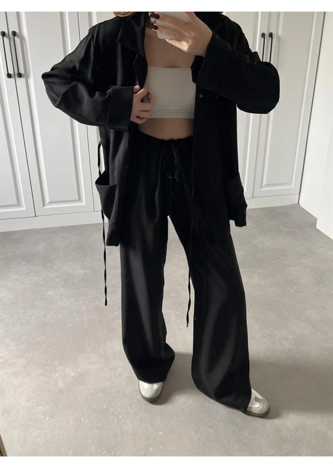 Zr Model Siyah Tensel Bağlamalı Takım