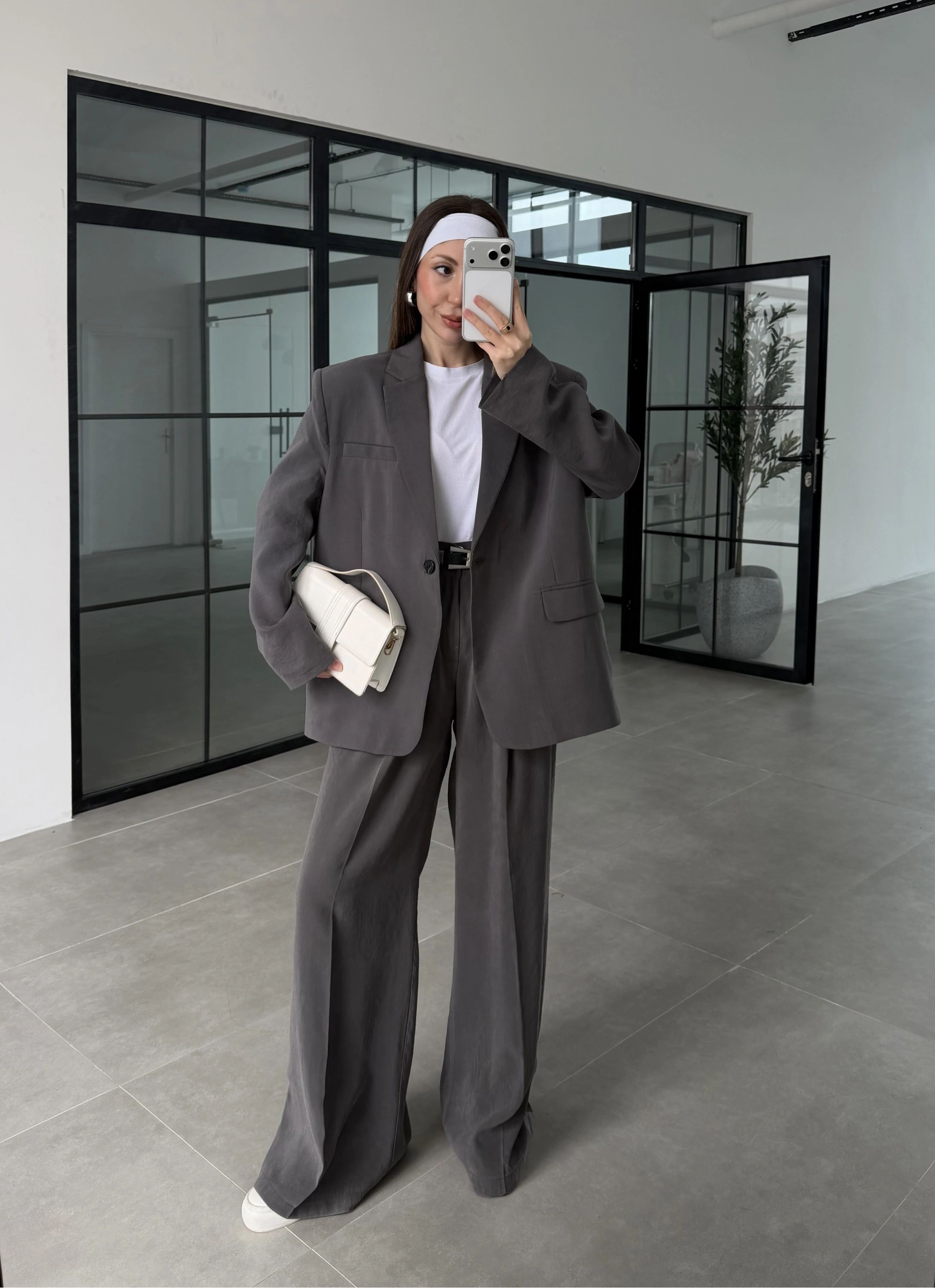 Perla Premium Astralı Antrasit Ceket Takım