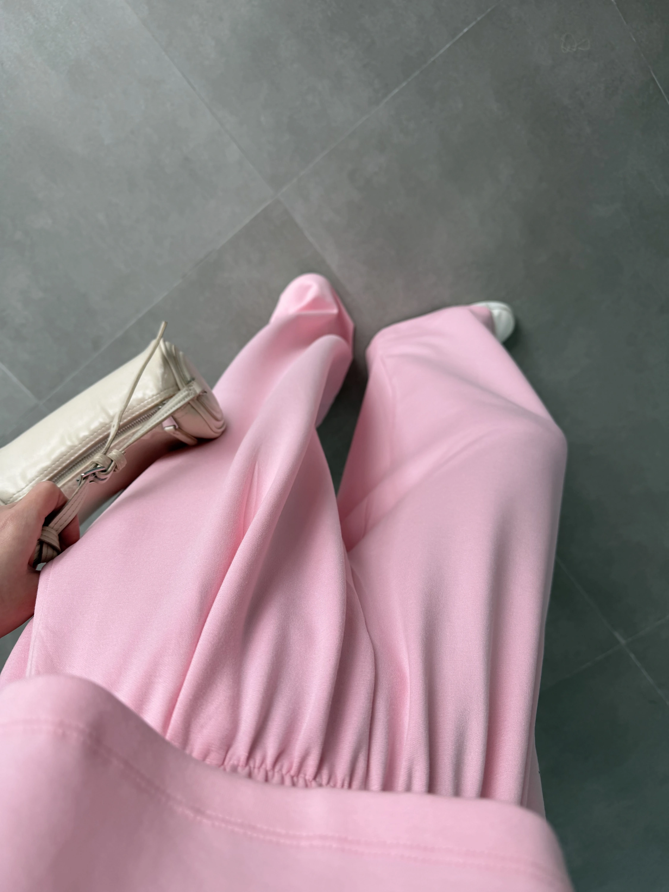 Oysh Modal Kumaş Beli Lastikli Pembe Crop Takım