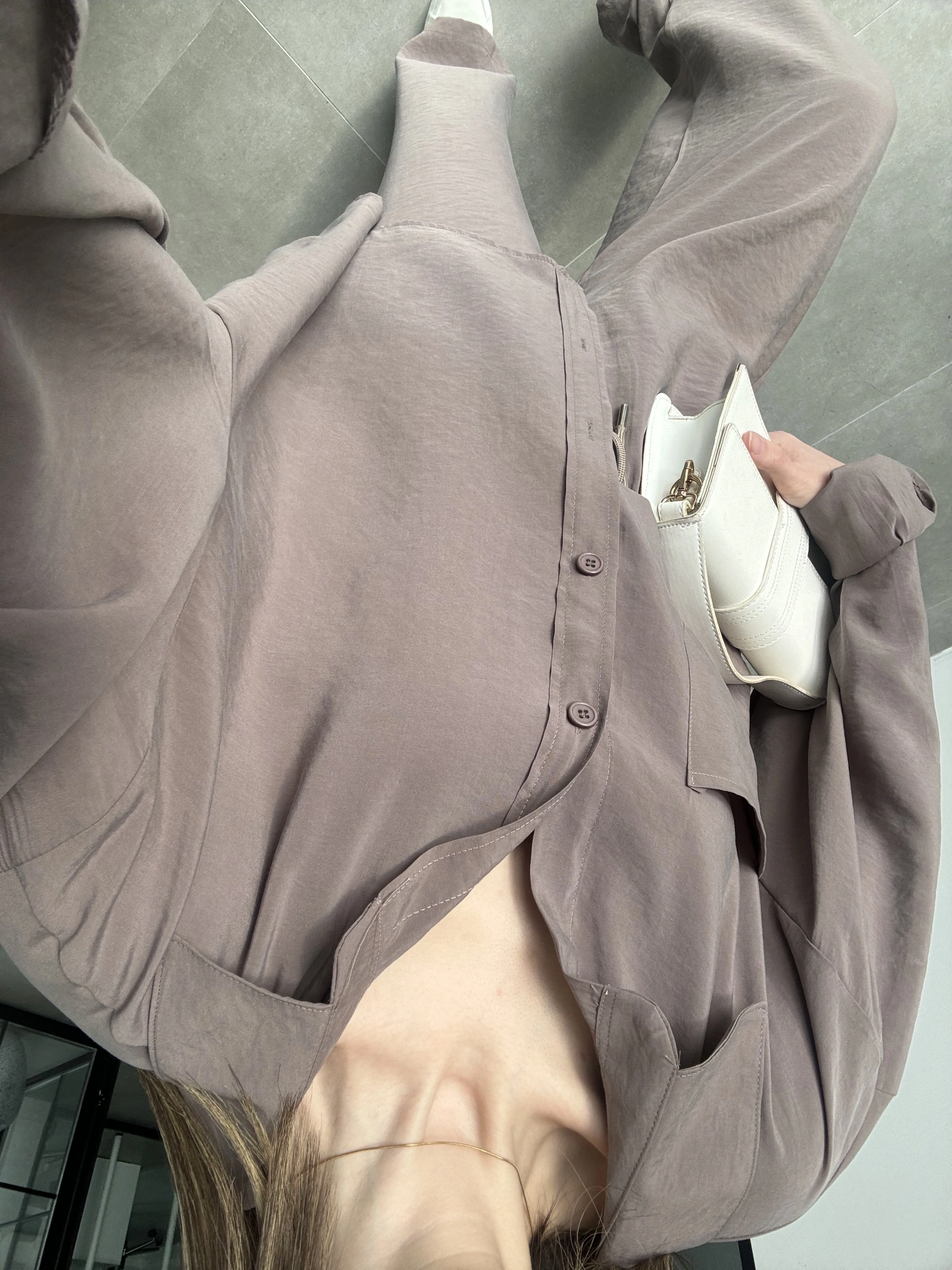 Fav Tensel Kumaş Oversize Vizon Palazzo Takım