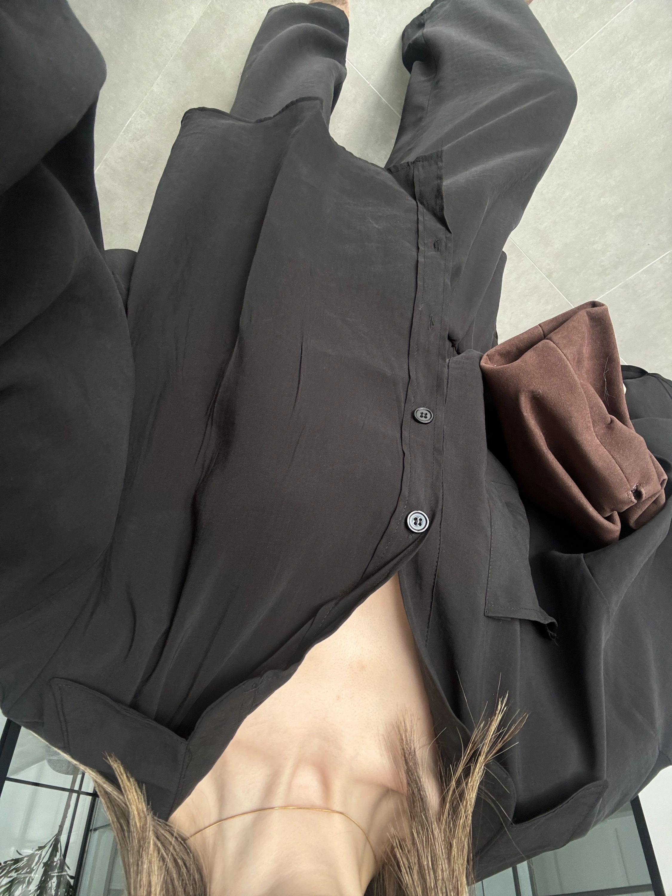 Fav Tensel Kumaş Oversize Siyah Palazzo Takım