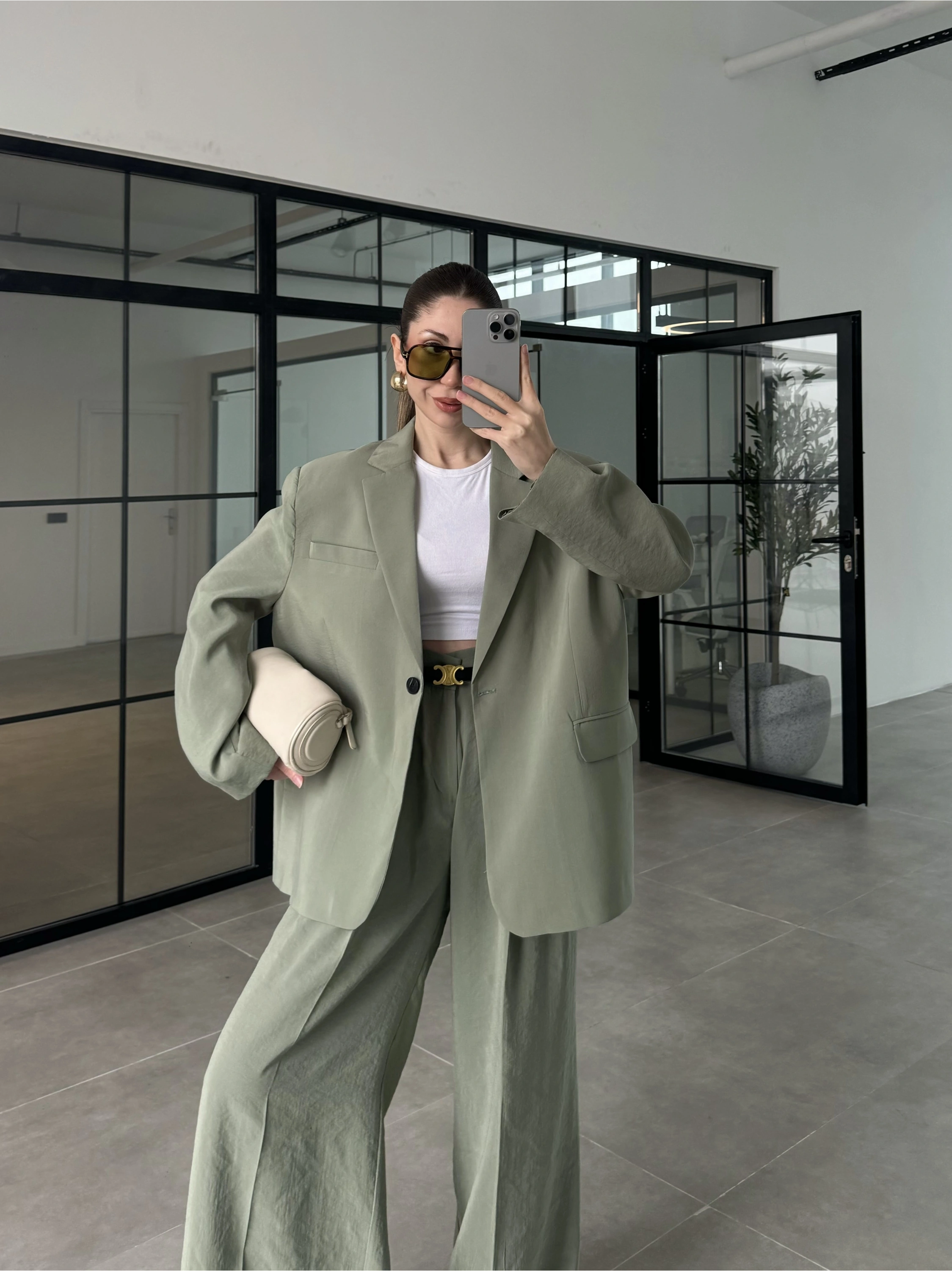 Perla Premium Astralı Çağla Yeşili Ceket Takım