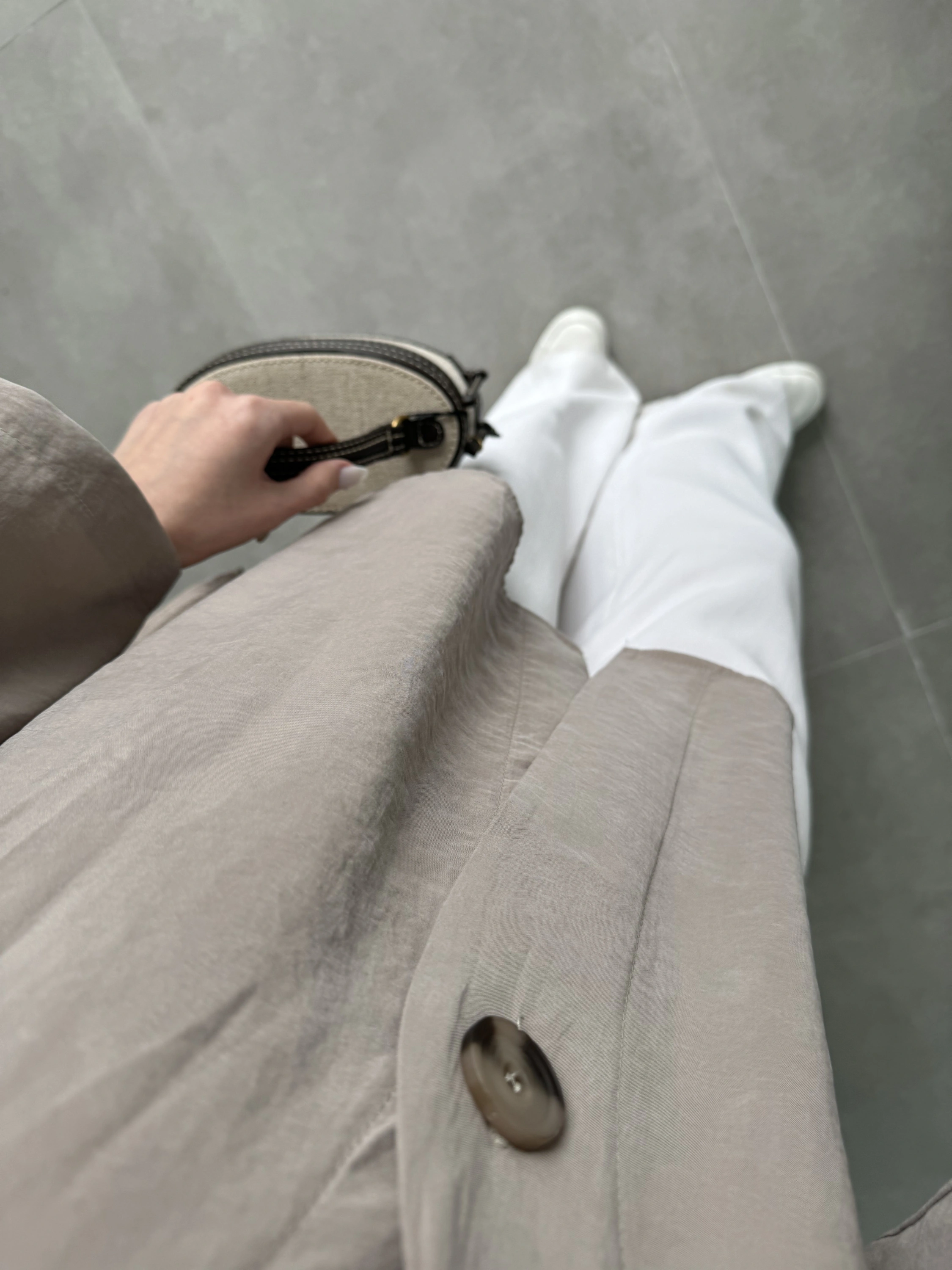 Sofi Tek Düğme Oversize Tensel Vizon Gömlek