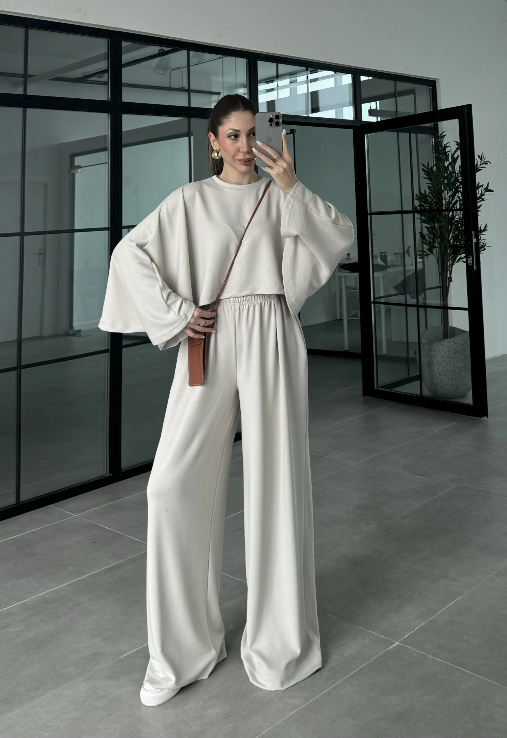 Modal Kumaş Yarasakol Oversize Taş Takım