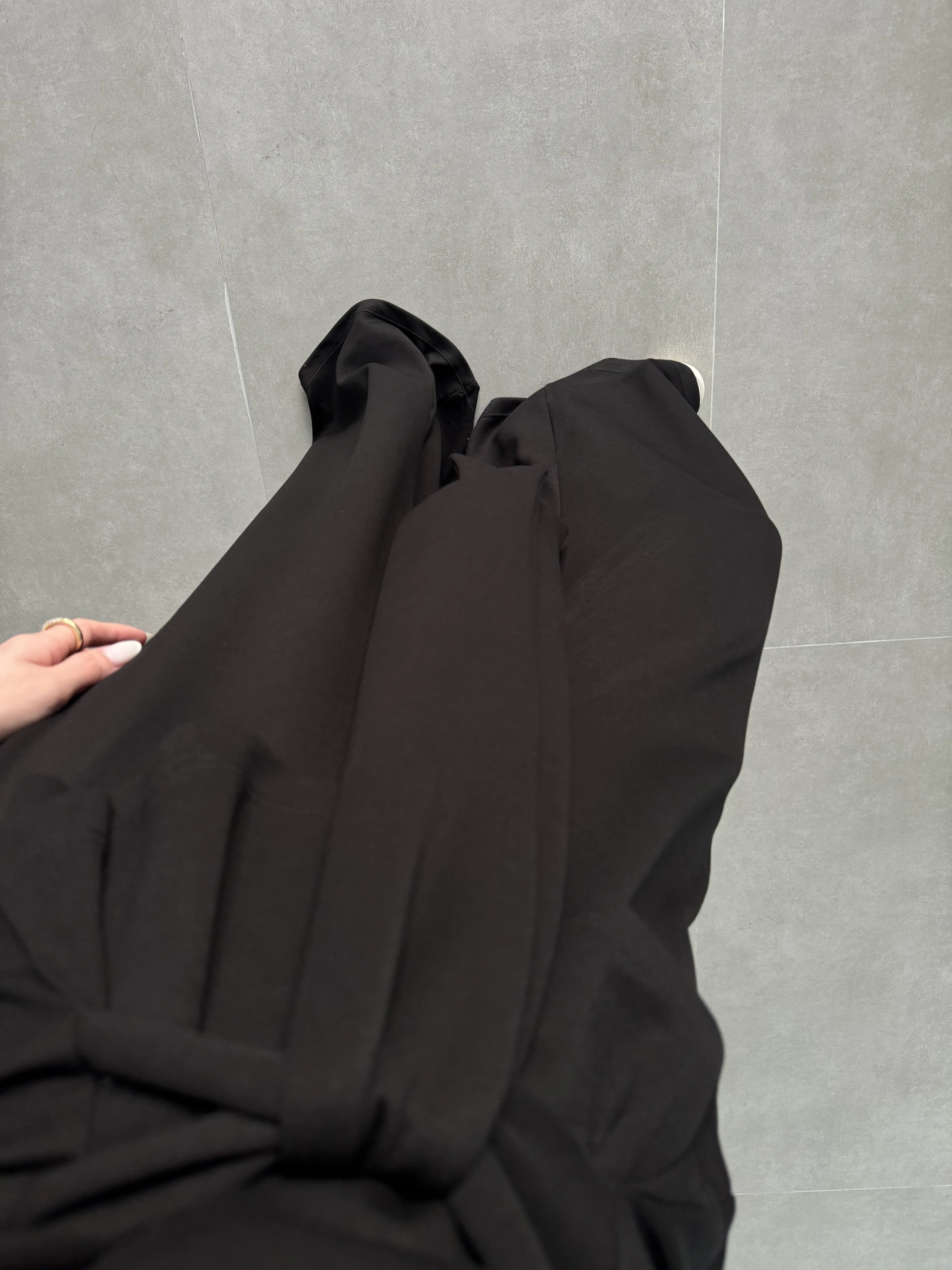 Önden Bağlamalı Model Kumaş Siyah Takım