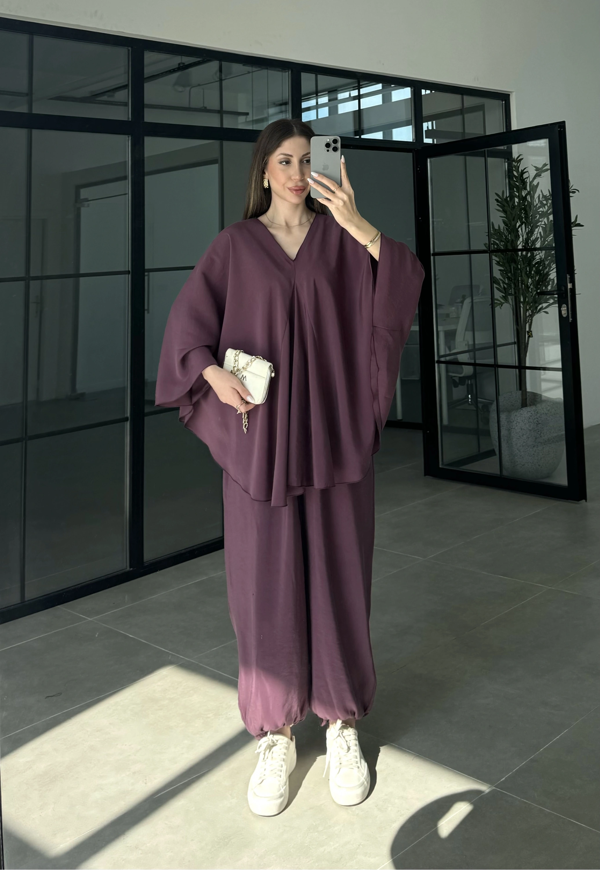 Vişne Salaş Bluz Şalvar Takım
