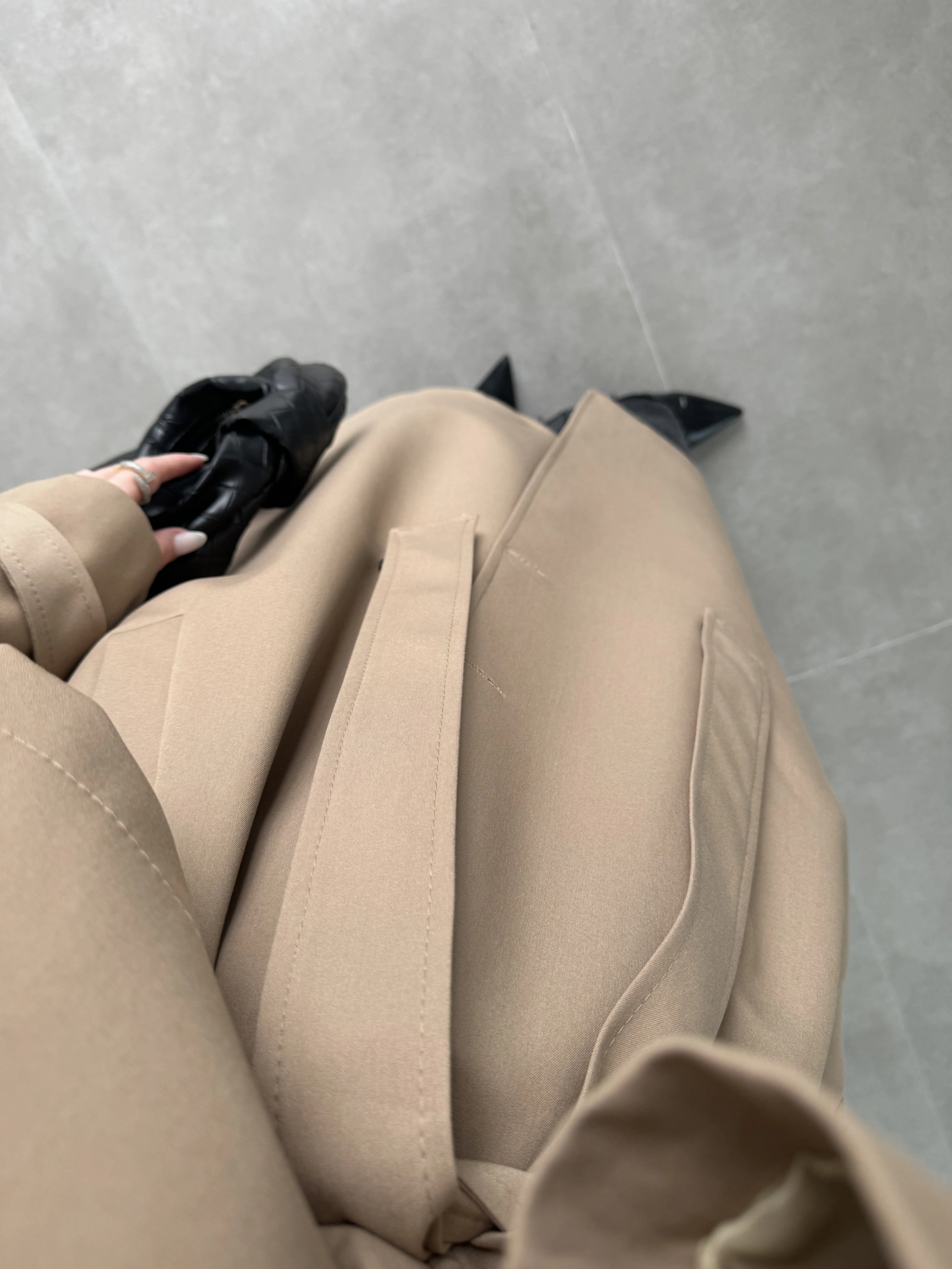 Voi Premium Yüksek Kalite Astarlı Camel Trençkot