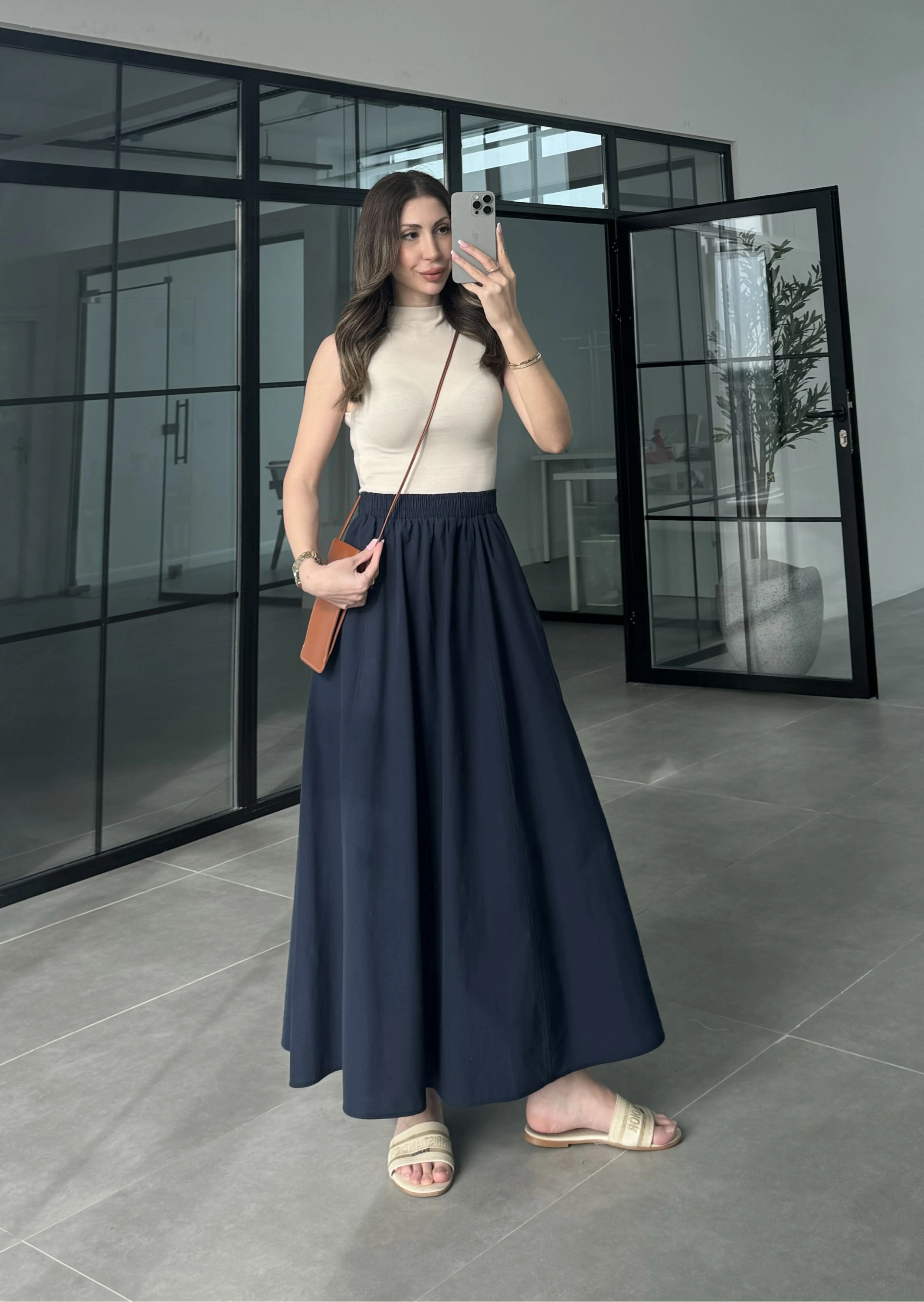 Poplin Kumaş Premium Lacivert Etek