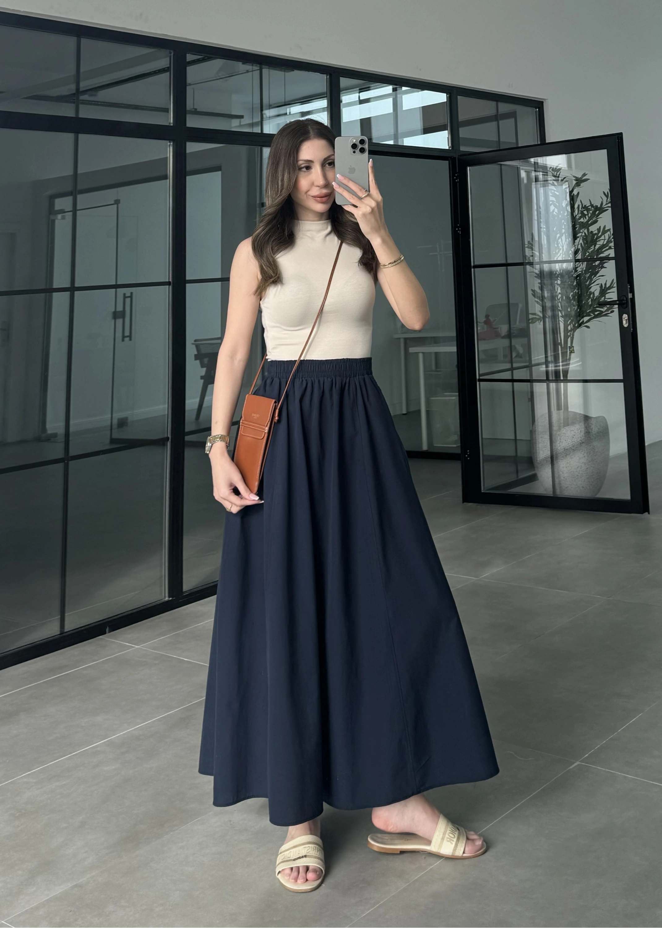 Poplin Kumaş Premium Lacivert Etek