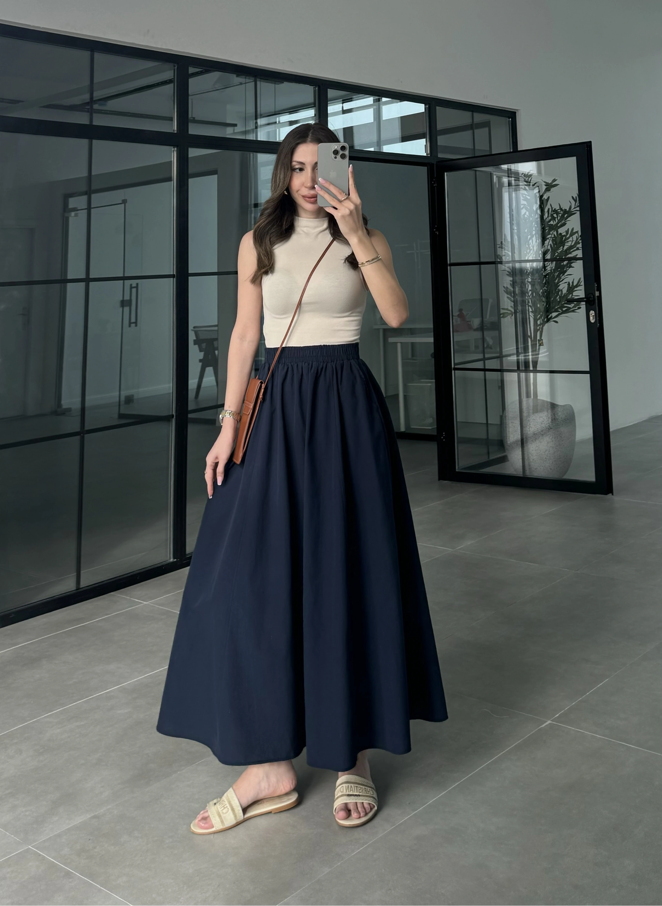 Poplin Kumaş Premium Lacivert Etek
