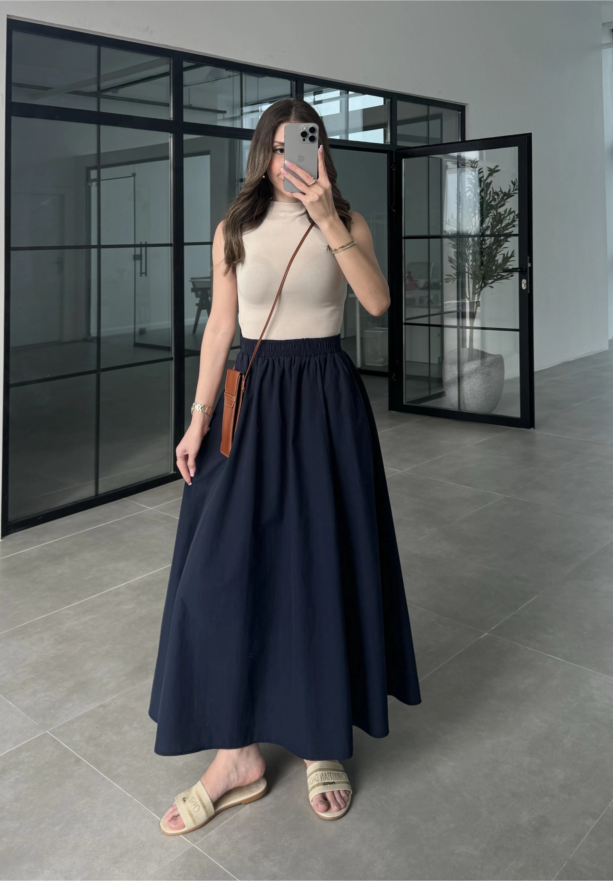 Poplin Kumaş Premium Lacivert Etek