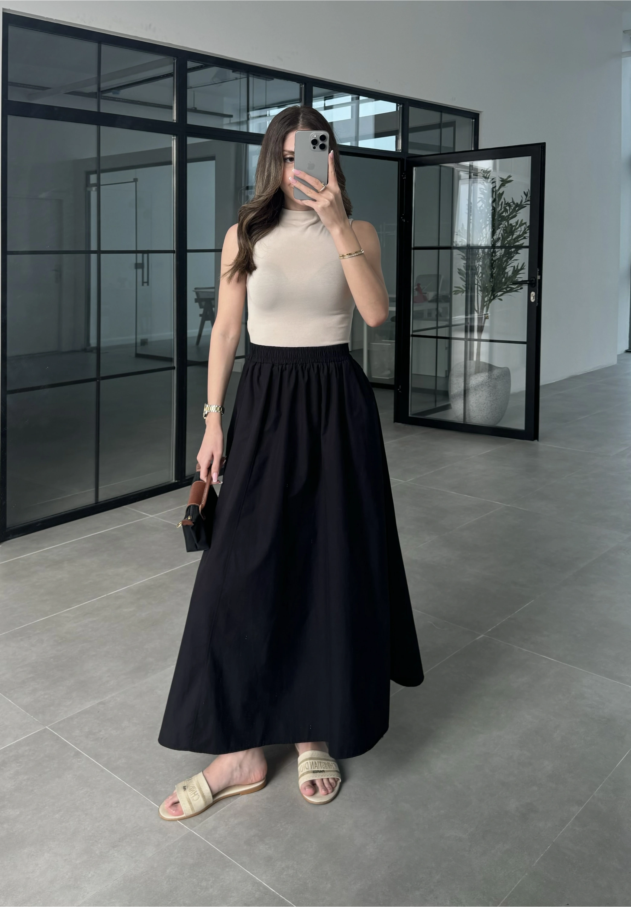 Poplin Kumaş Premium Siyah Etek