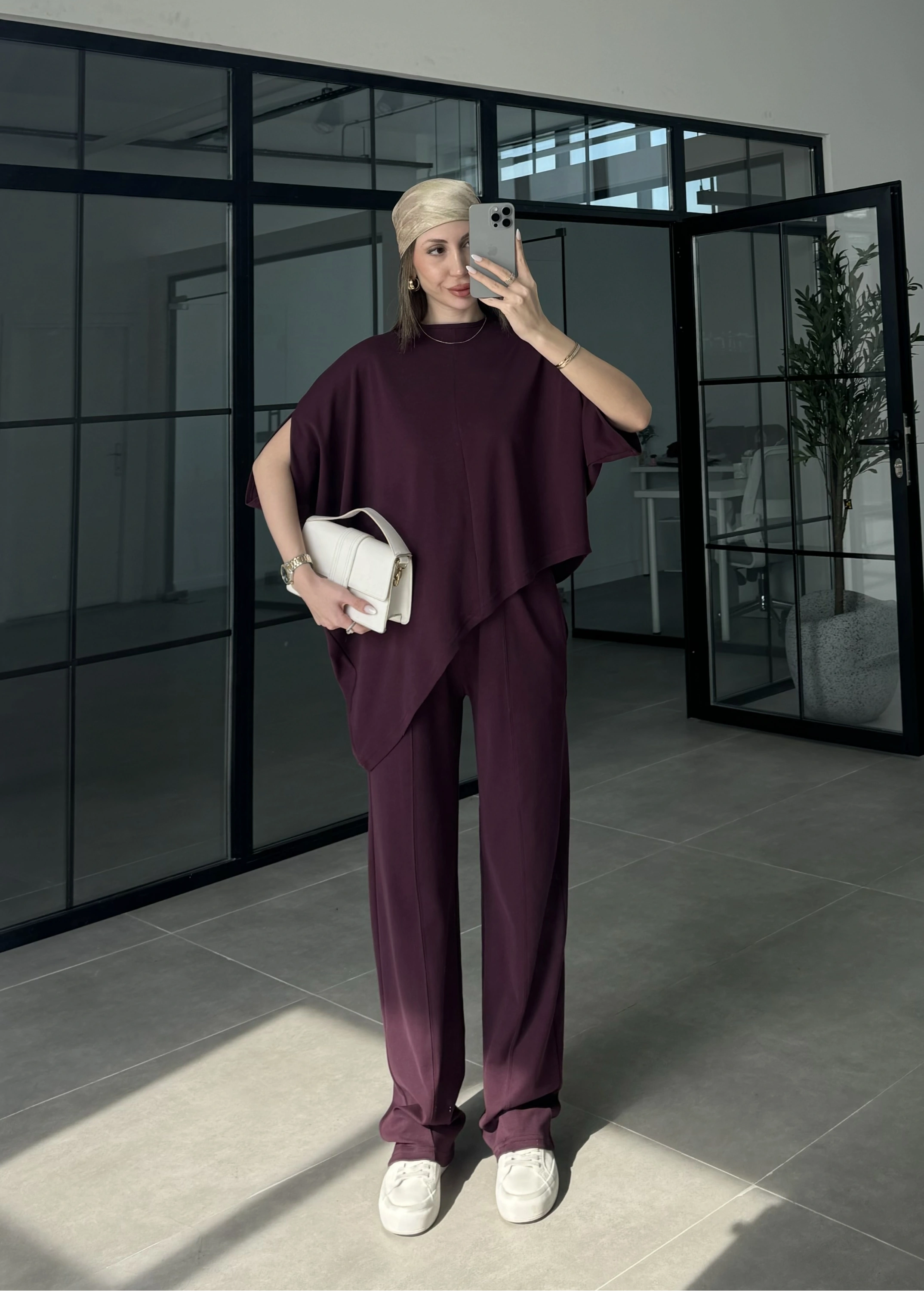 Çapraz Kesim Bordo Basic Takım