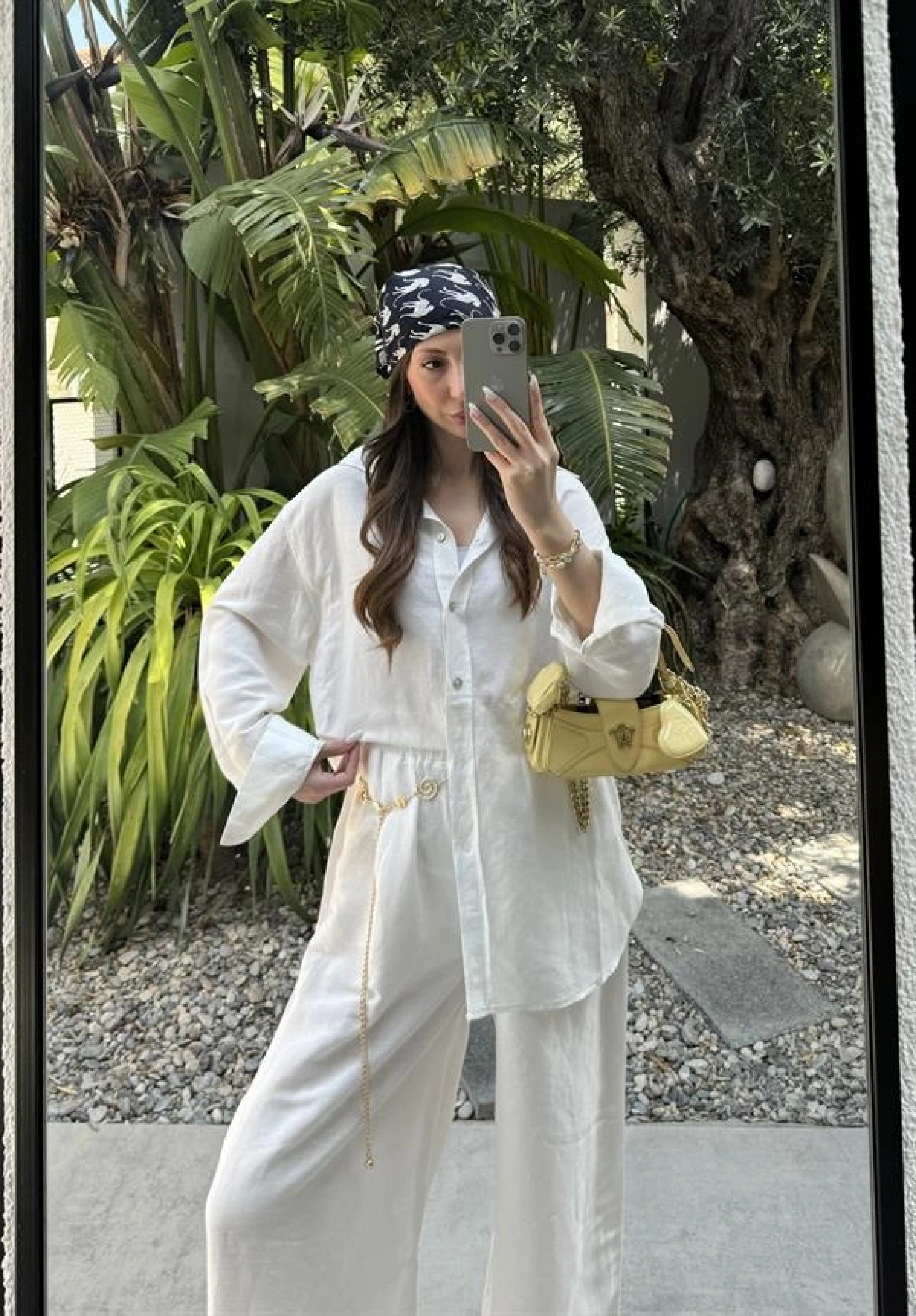 Atina Oversize Basic Beyaz Keten Takım