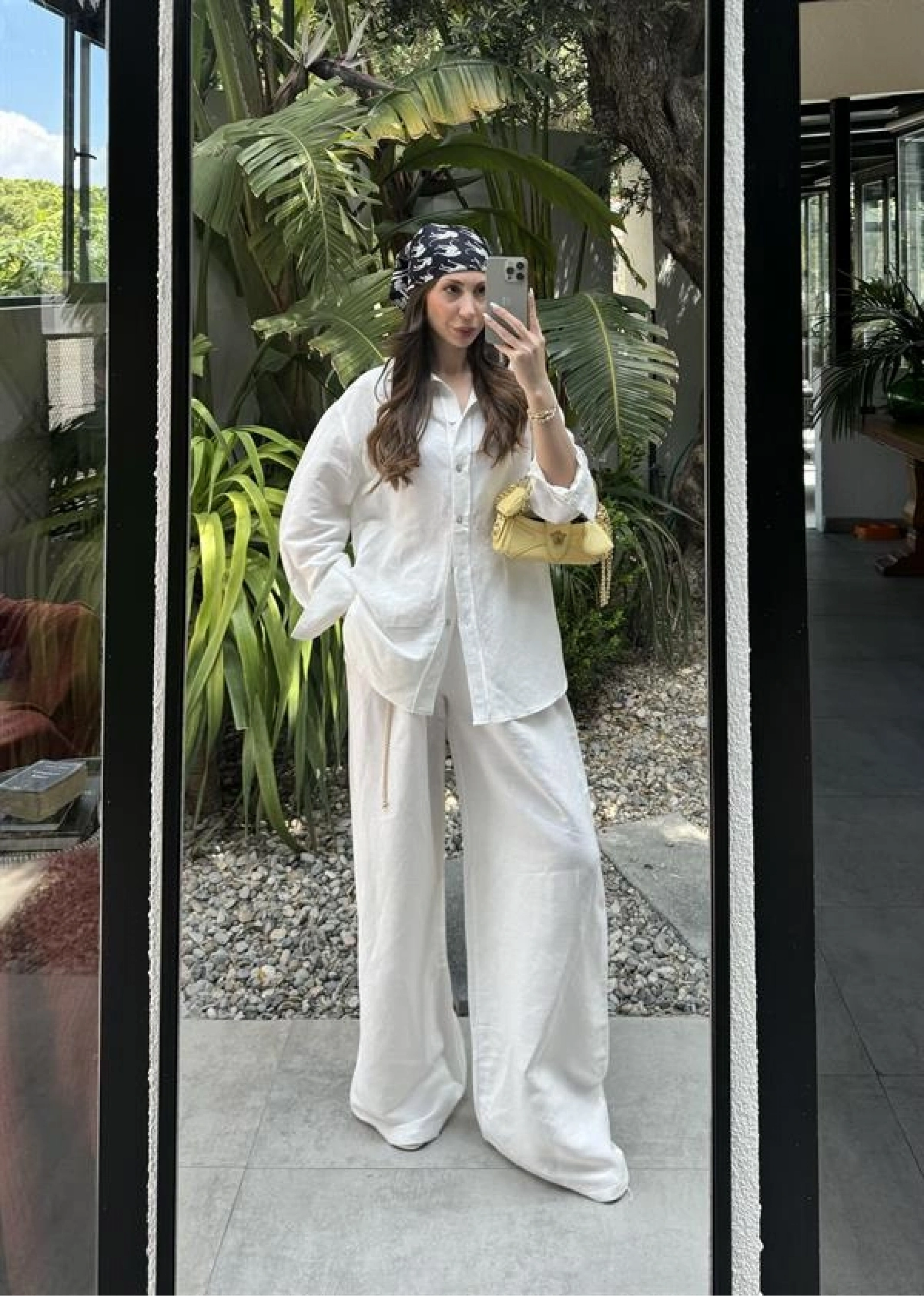 Atina Oversize Basic Beyaz Keten Takım