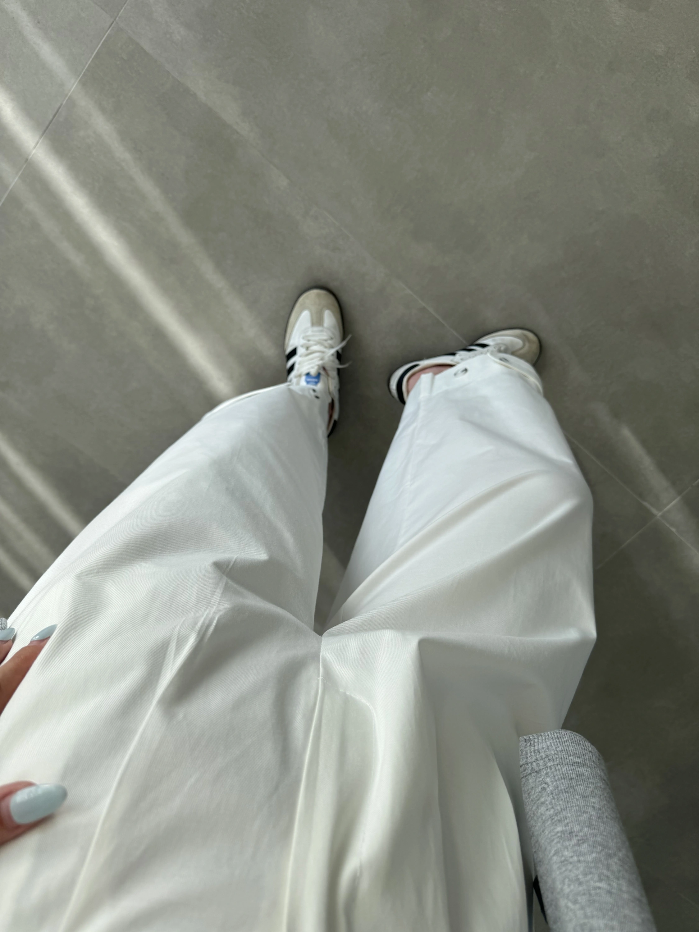 Bilek Boy Boru Paça Ekru Pantolon