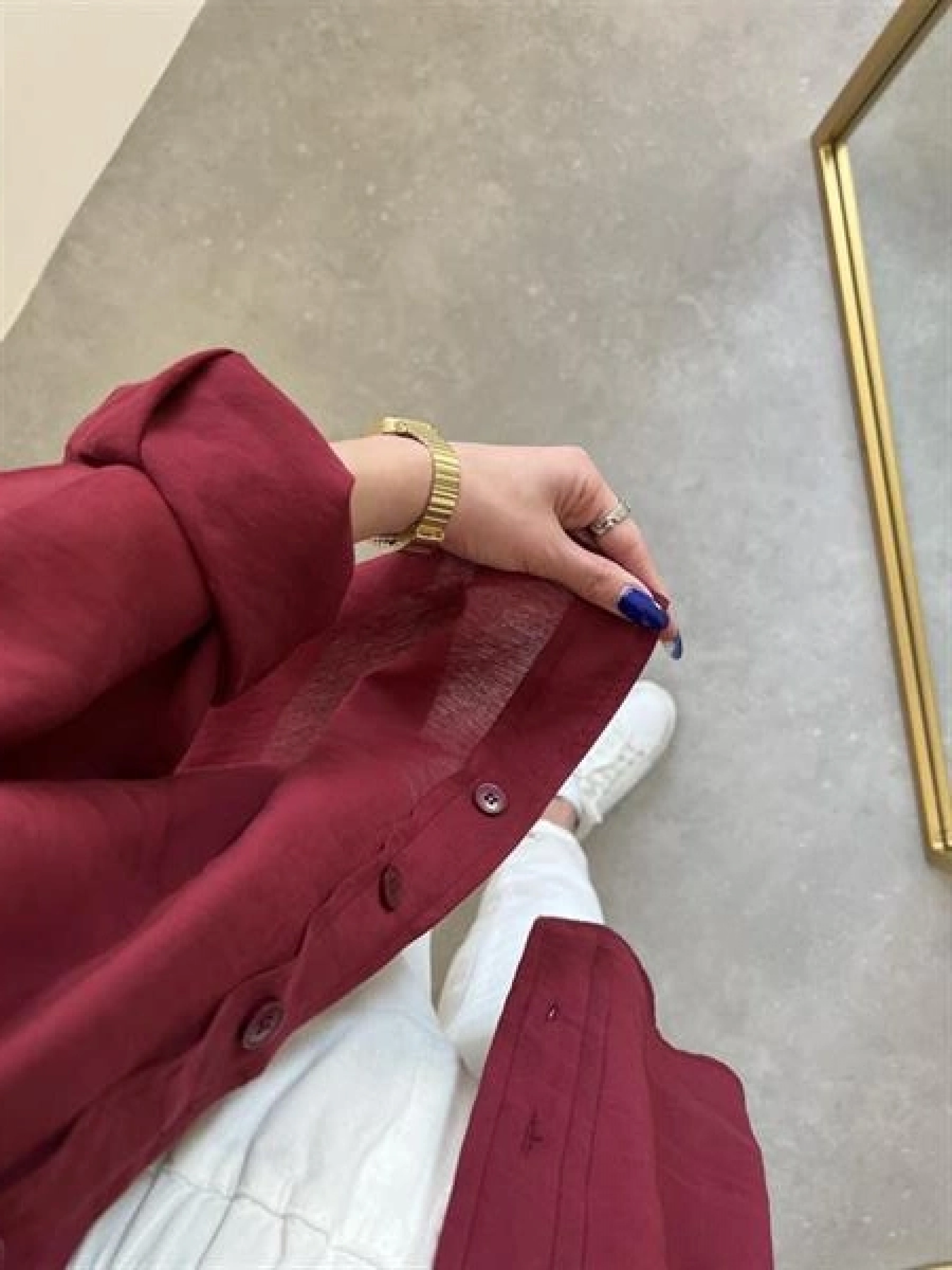 Bordo Oversize Tensel Gömlek
