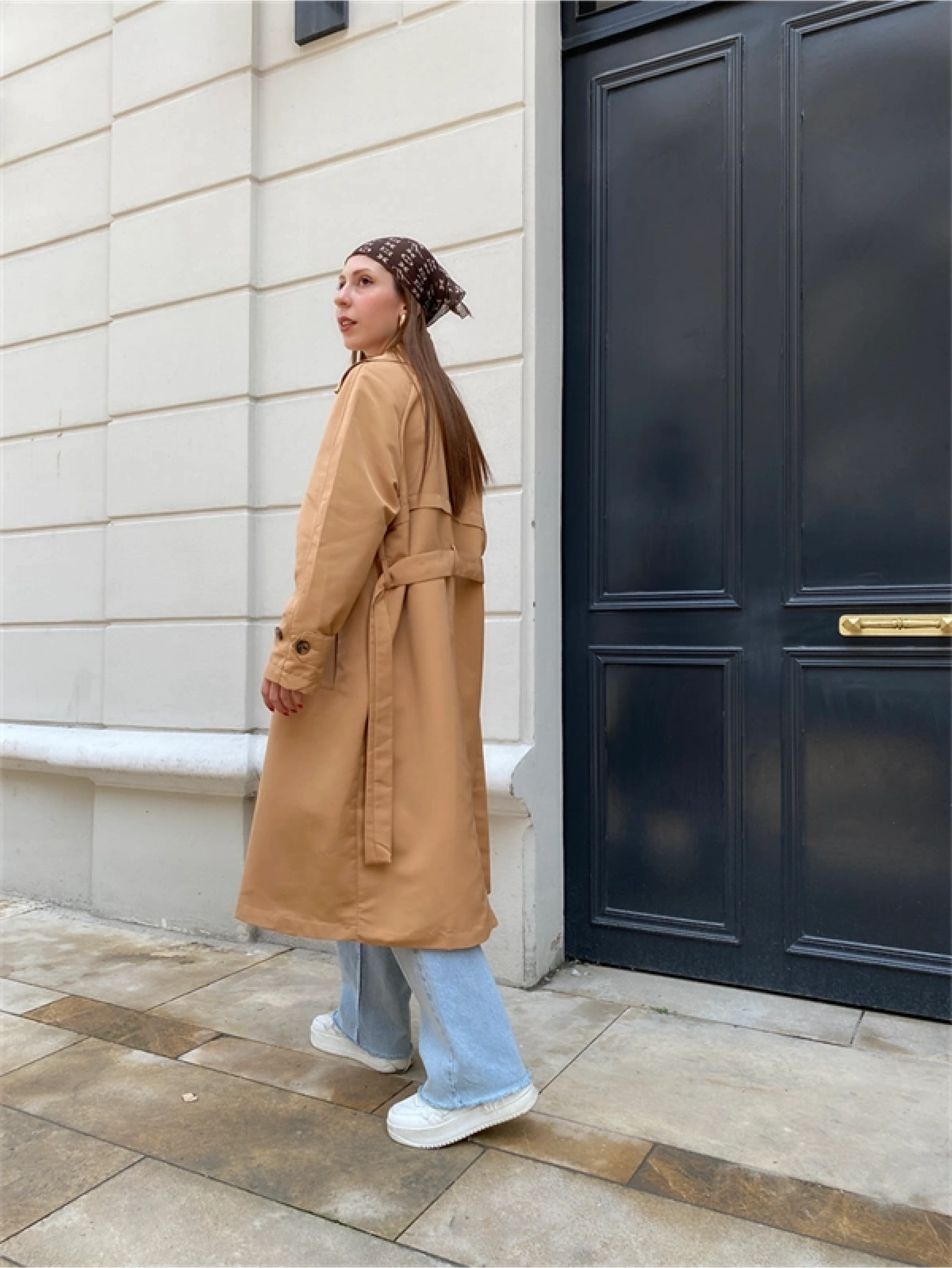 Camel Brshk Model Premium Oversize Trençkot