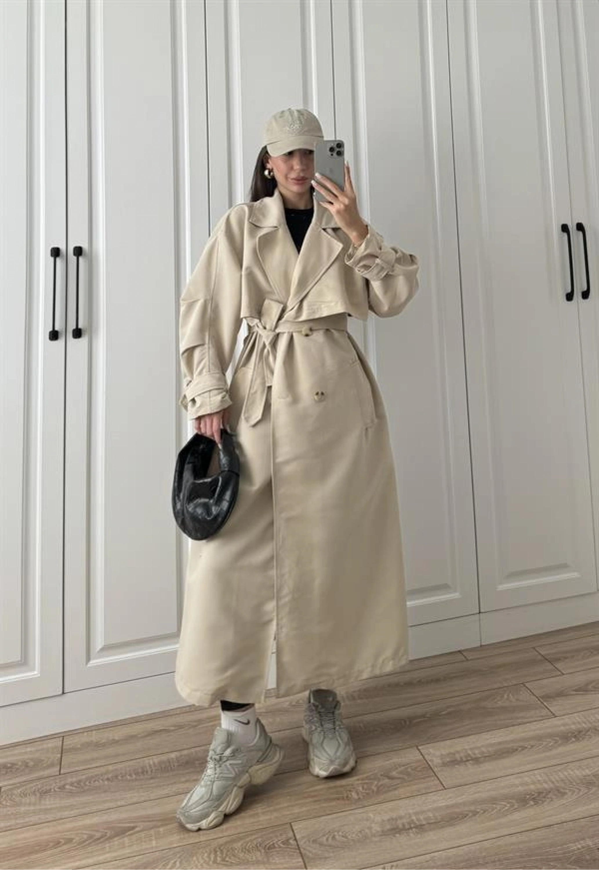 Ekstra Oversize Premium Taş Trençkot