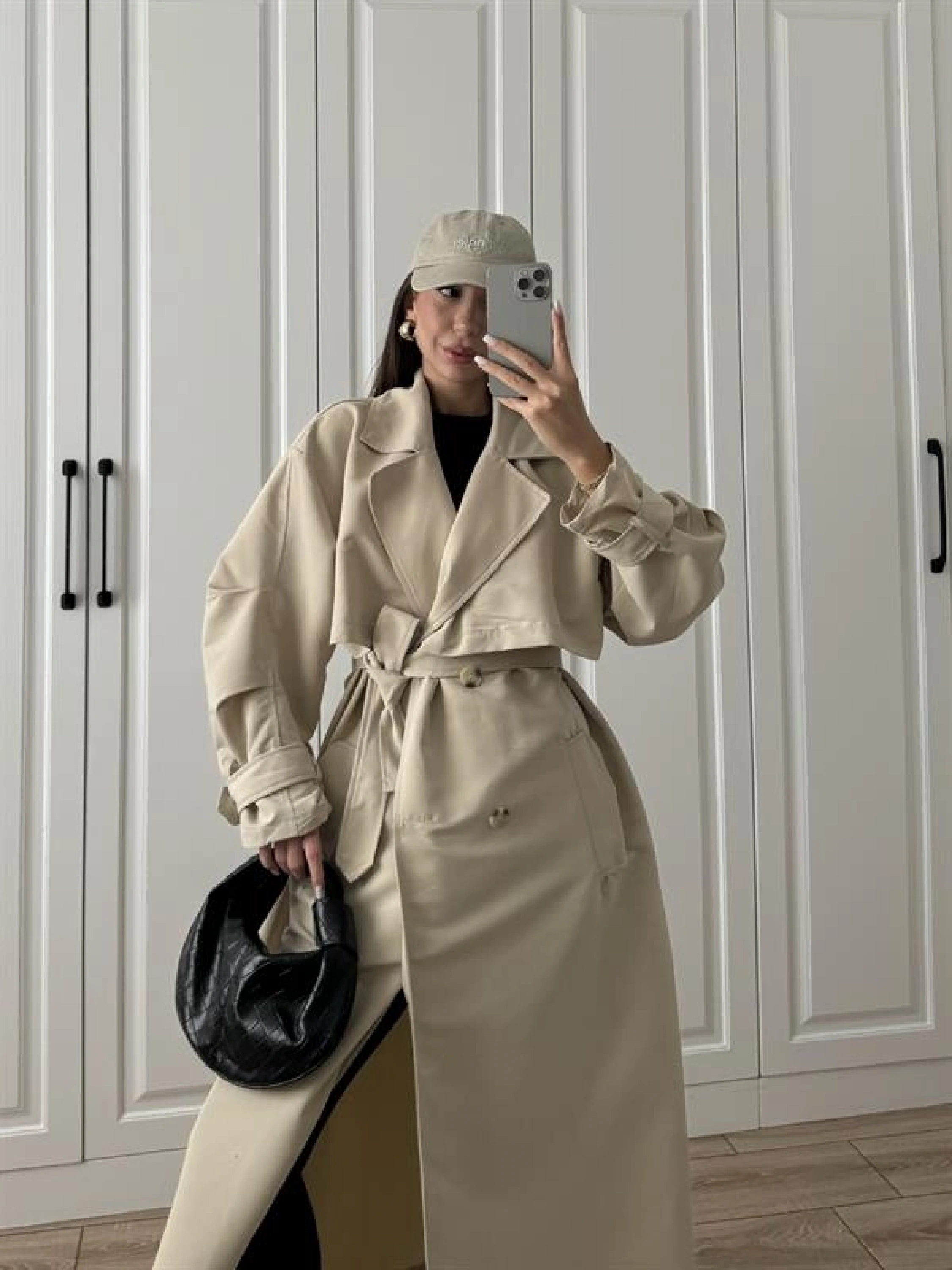 Ekstra Oversize Premium Taş Trençkot