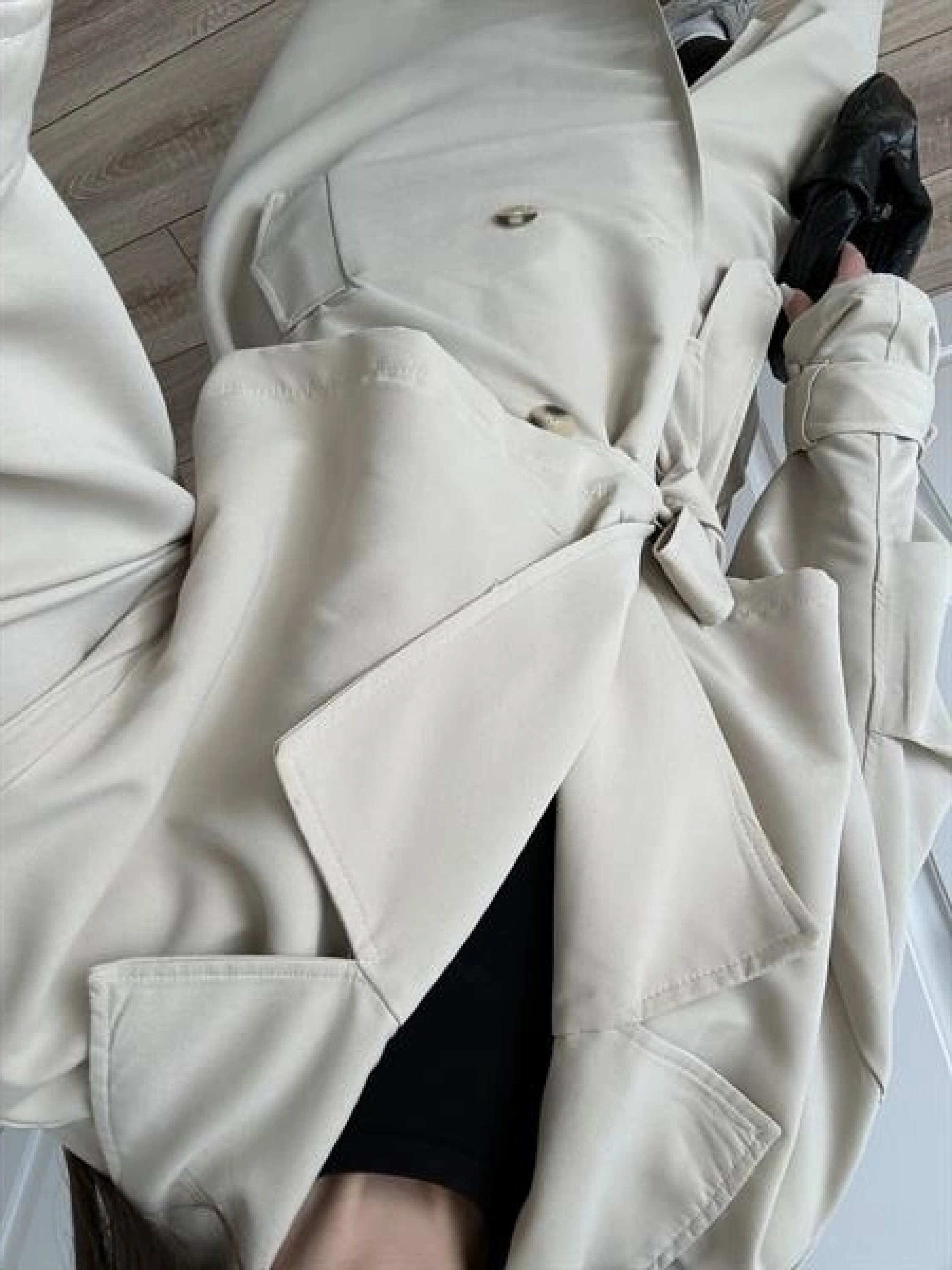 Ekstra Oversize Premium Taş Trençkot
