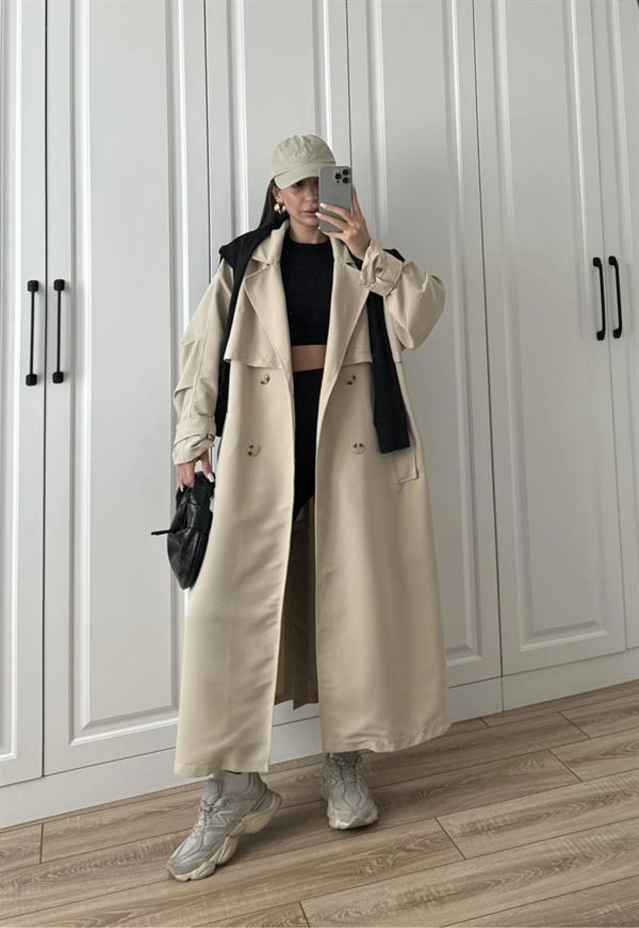 Ekstra Oversize Premium Taş Trençkot