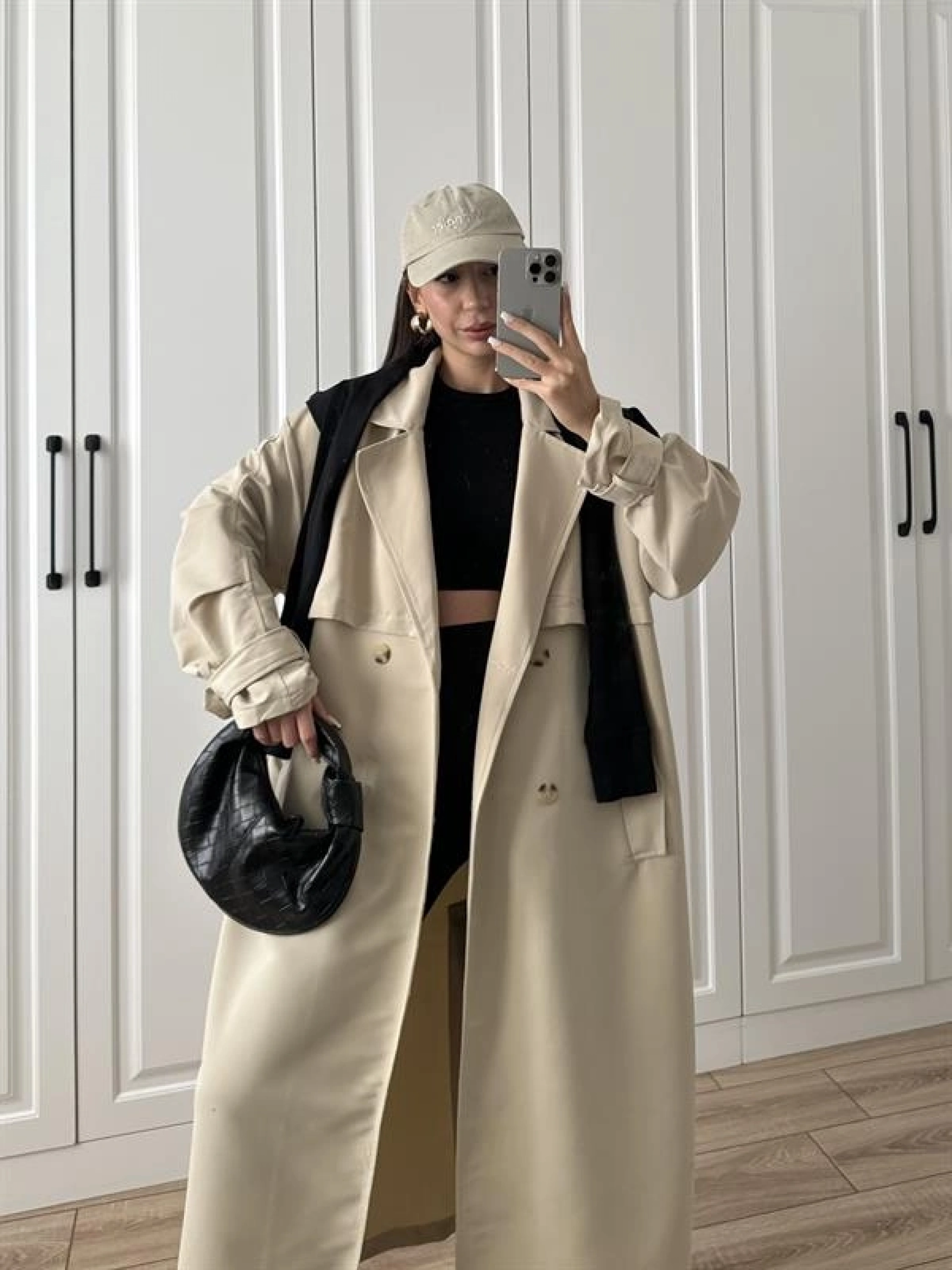 Ekstra Oversize Premium Taş Trençkot
