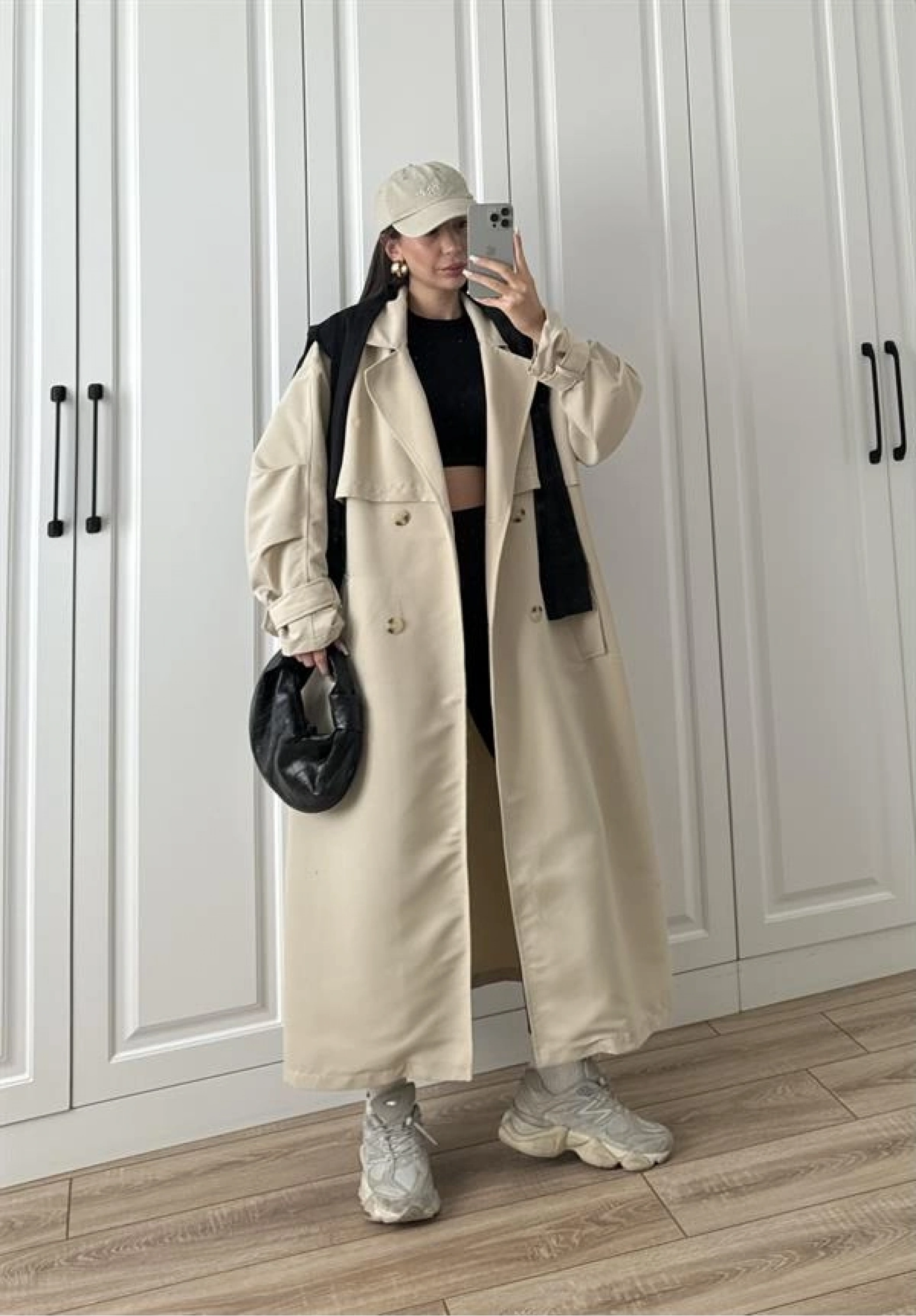 Ekstra Oversize Premium Taş Trençkot