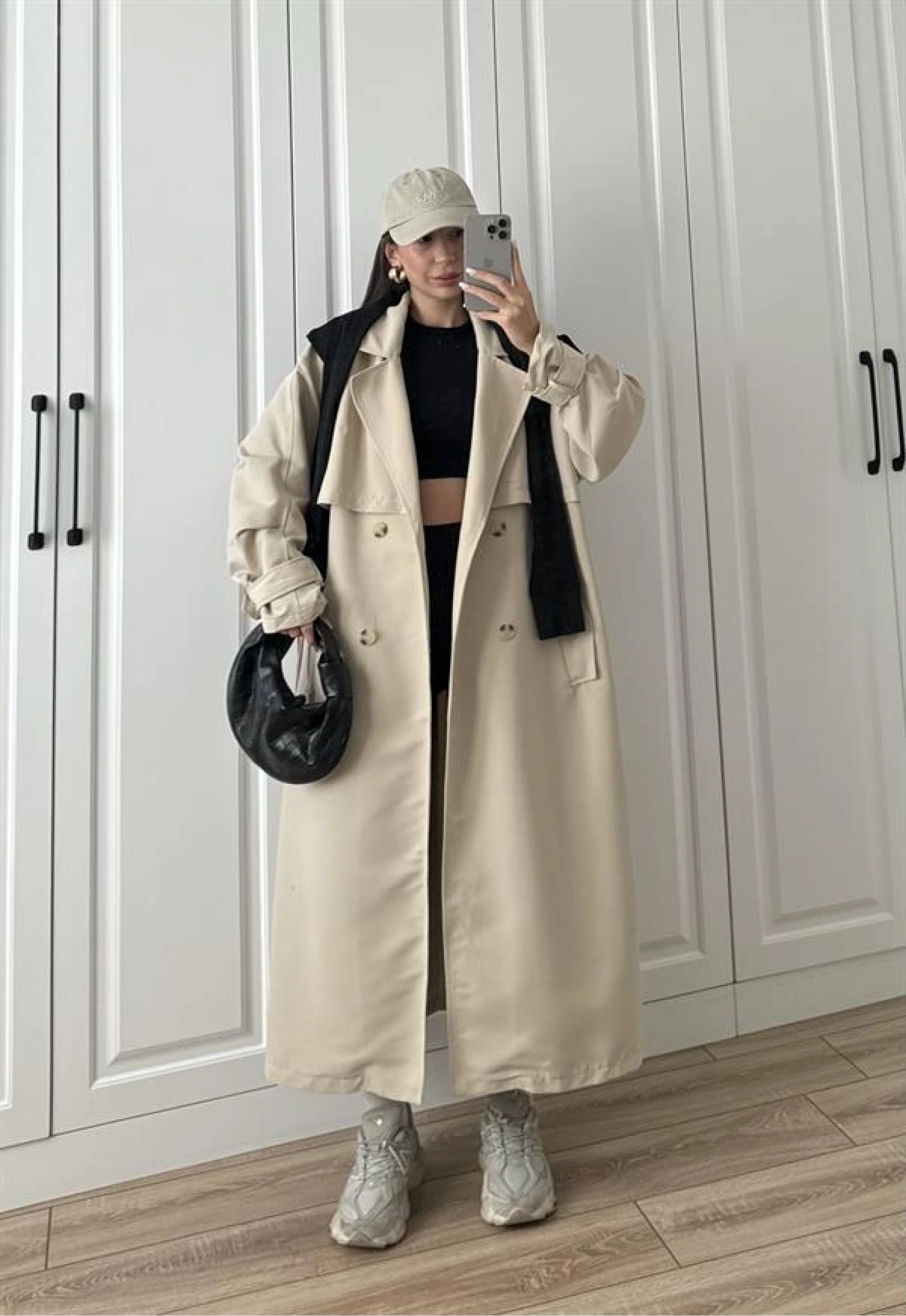 Ekstra Oversize Premium Taş Trençkot