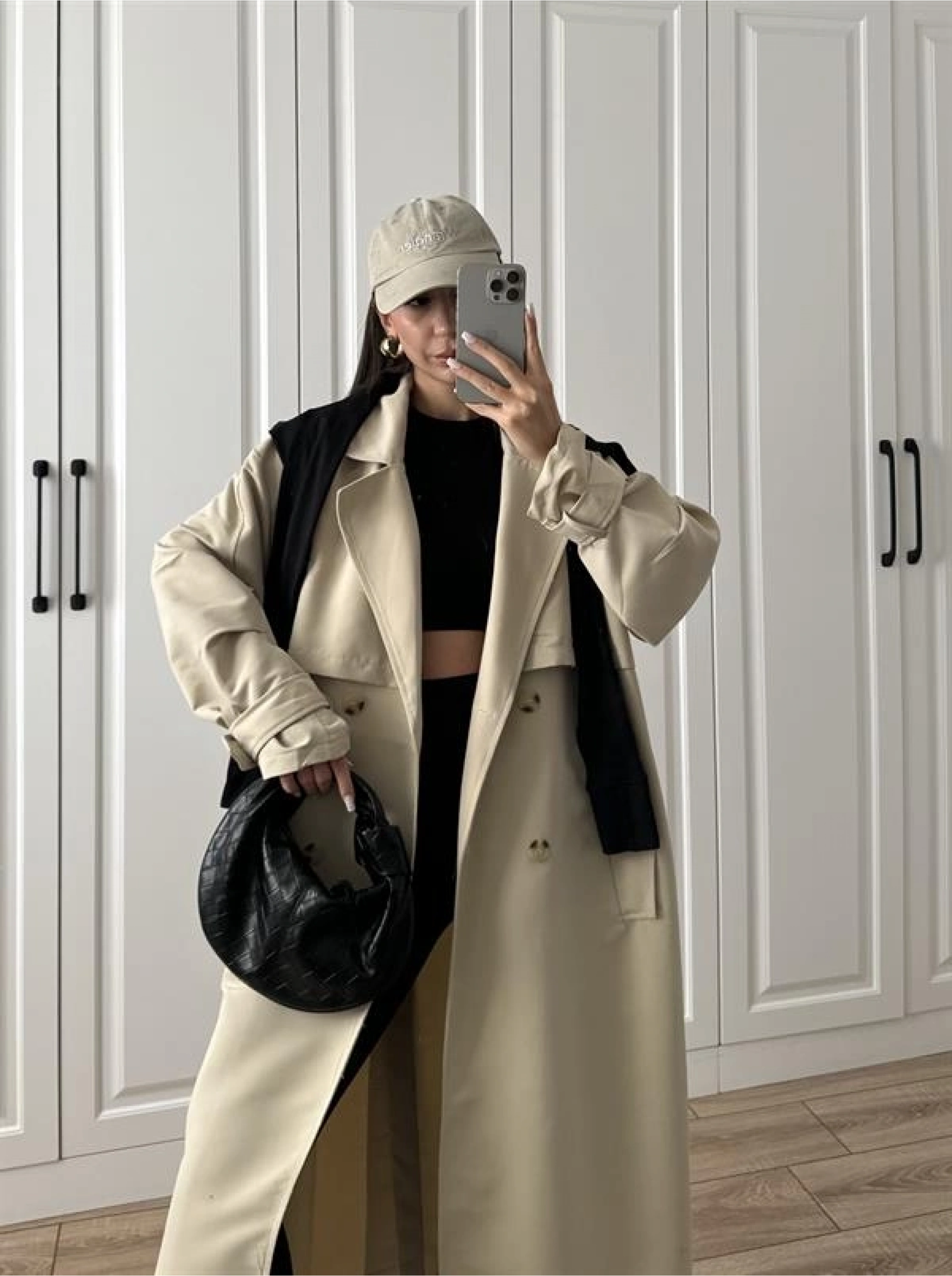 Ekstra Oversize Premium Taş Trençkot