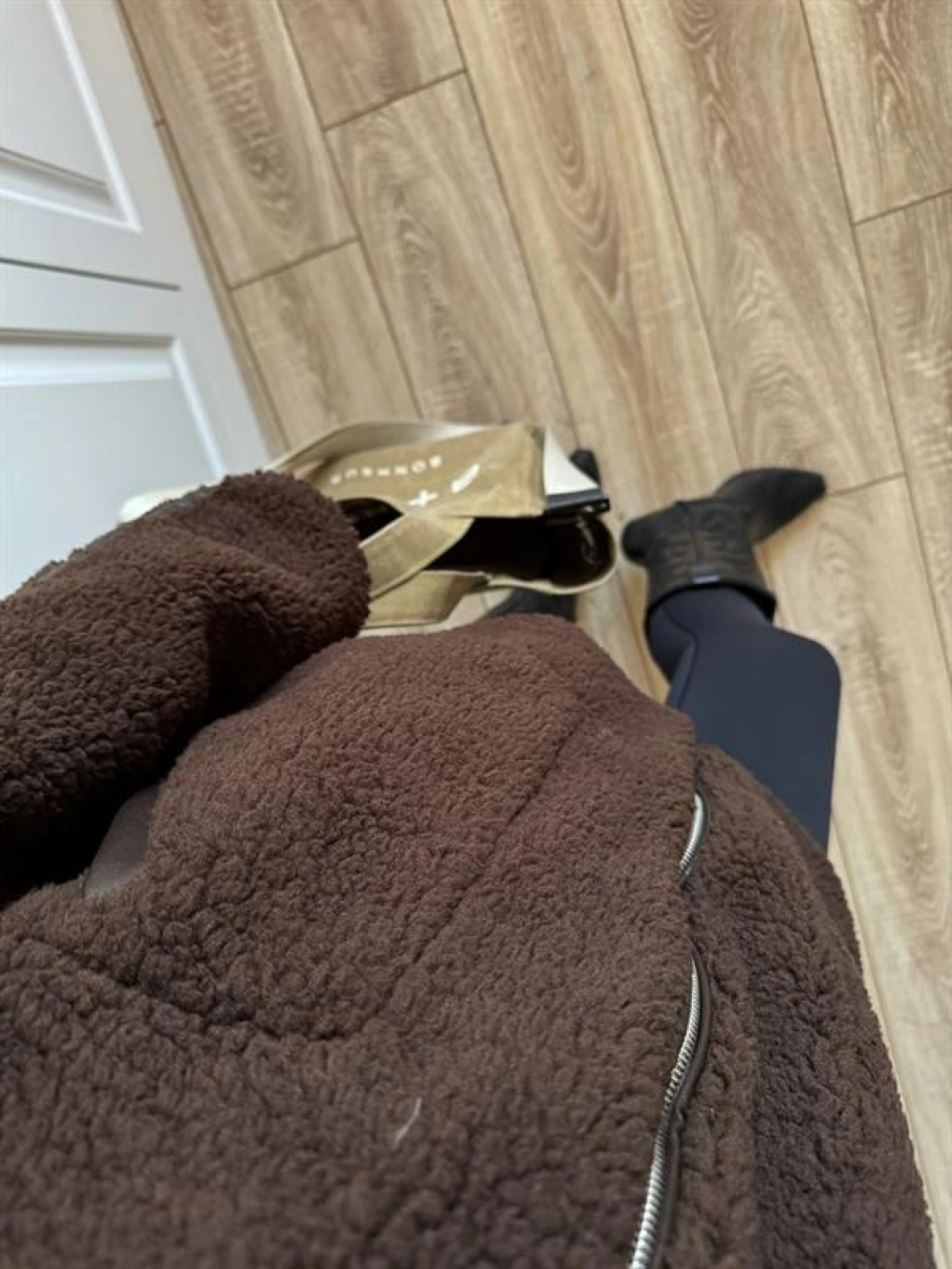 Koza Oversize Astarlı Premium Kahve Peluş Ceket