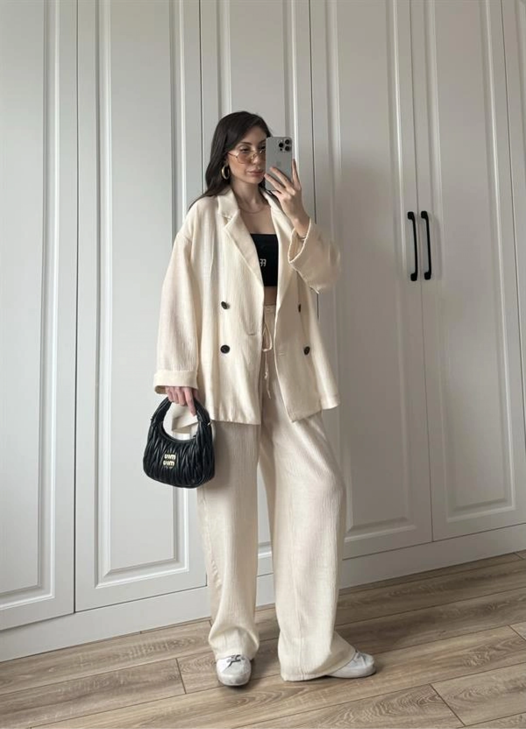Krinkıl Oversize Taş Ceket Takım