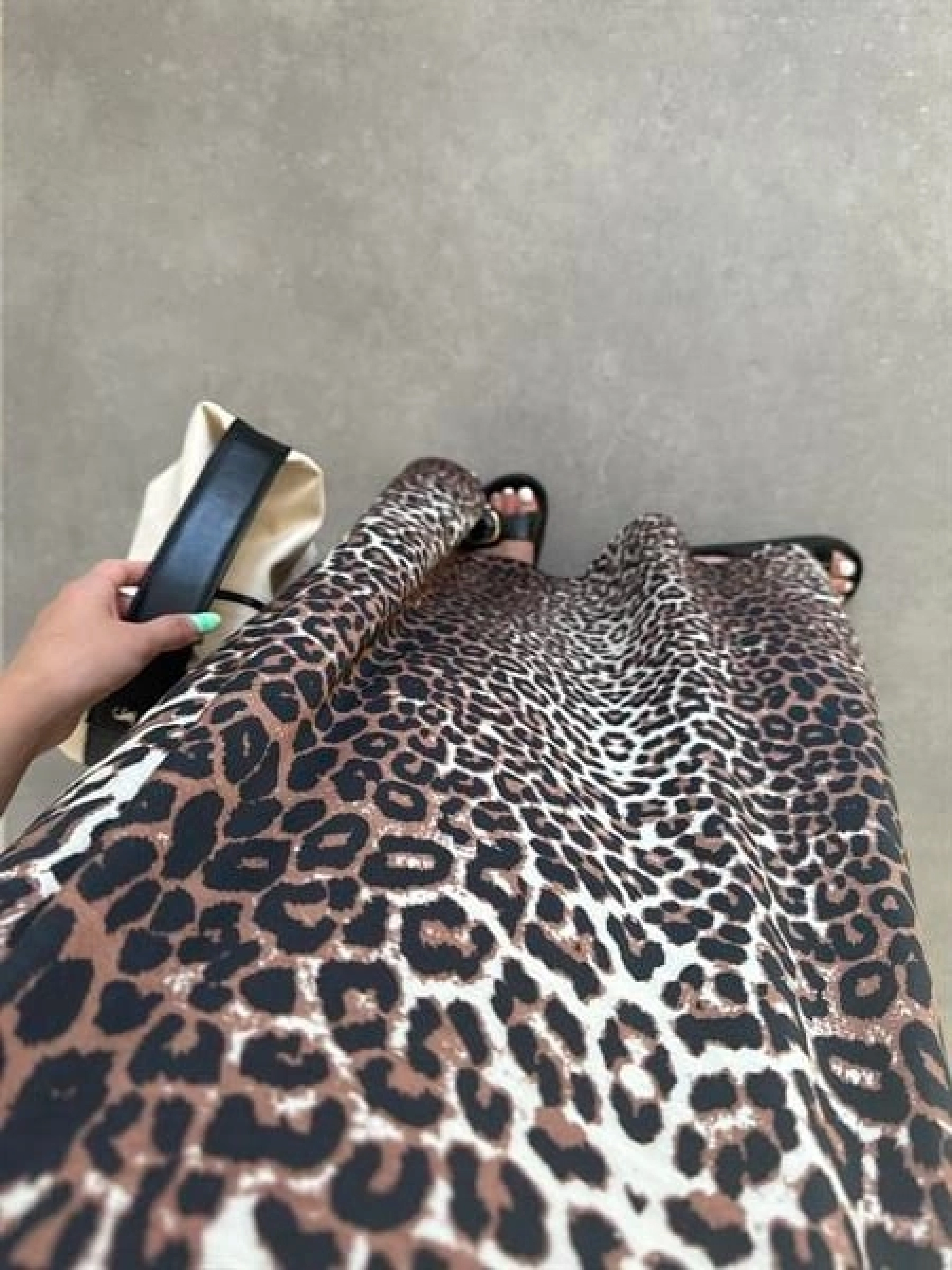 Leopar Askılı Oversize Elbise