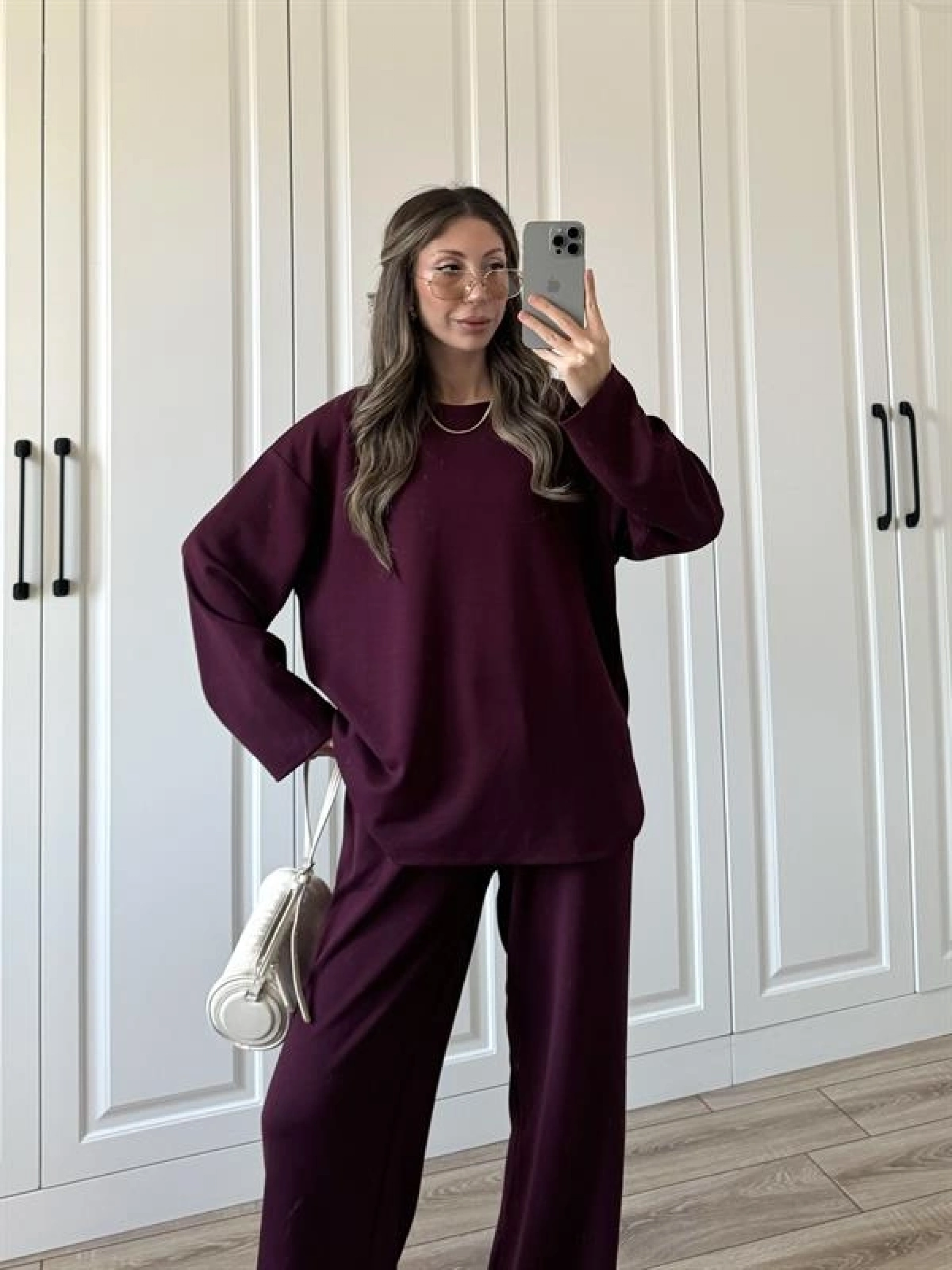 Liza Oysh Kumaş Basic Bordo Takım